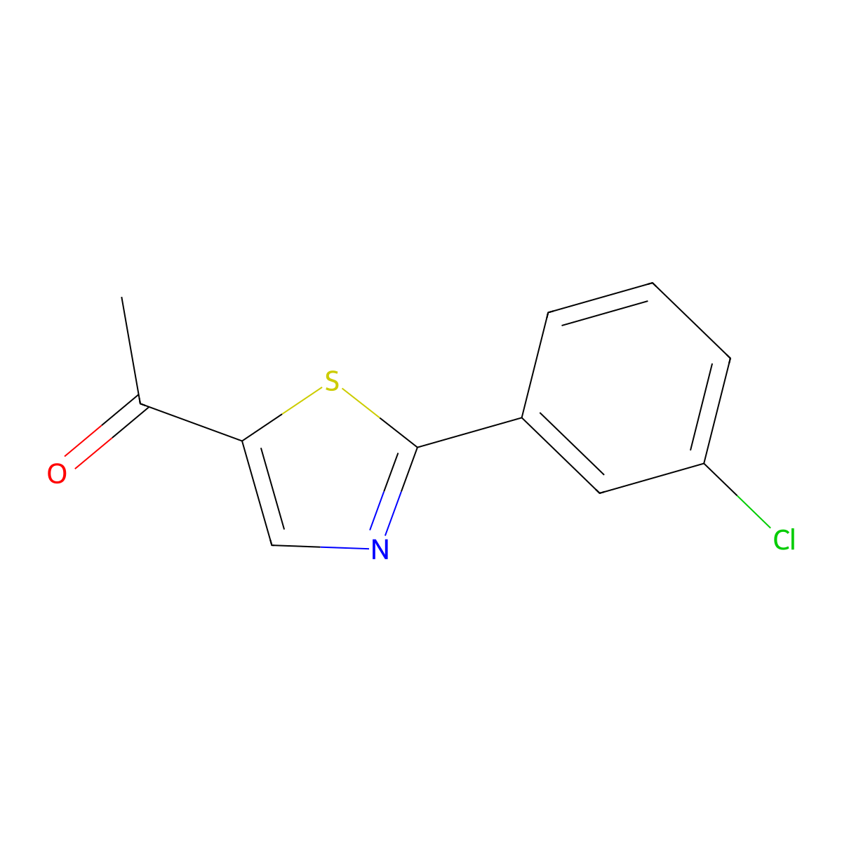 1-(2-(3-Chlorophenyl)thiazol-5-yl)ethanone molecular structure, CAS 672950-24-2