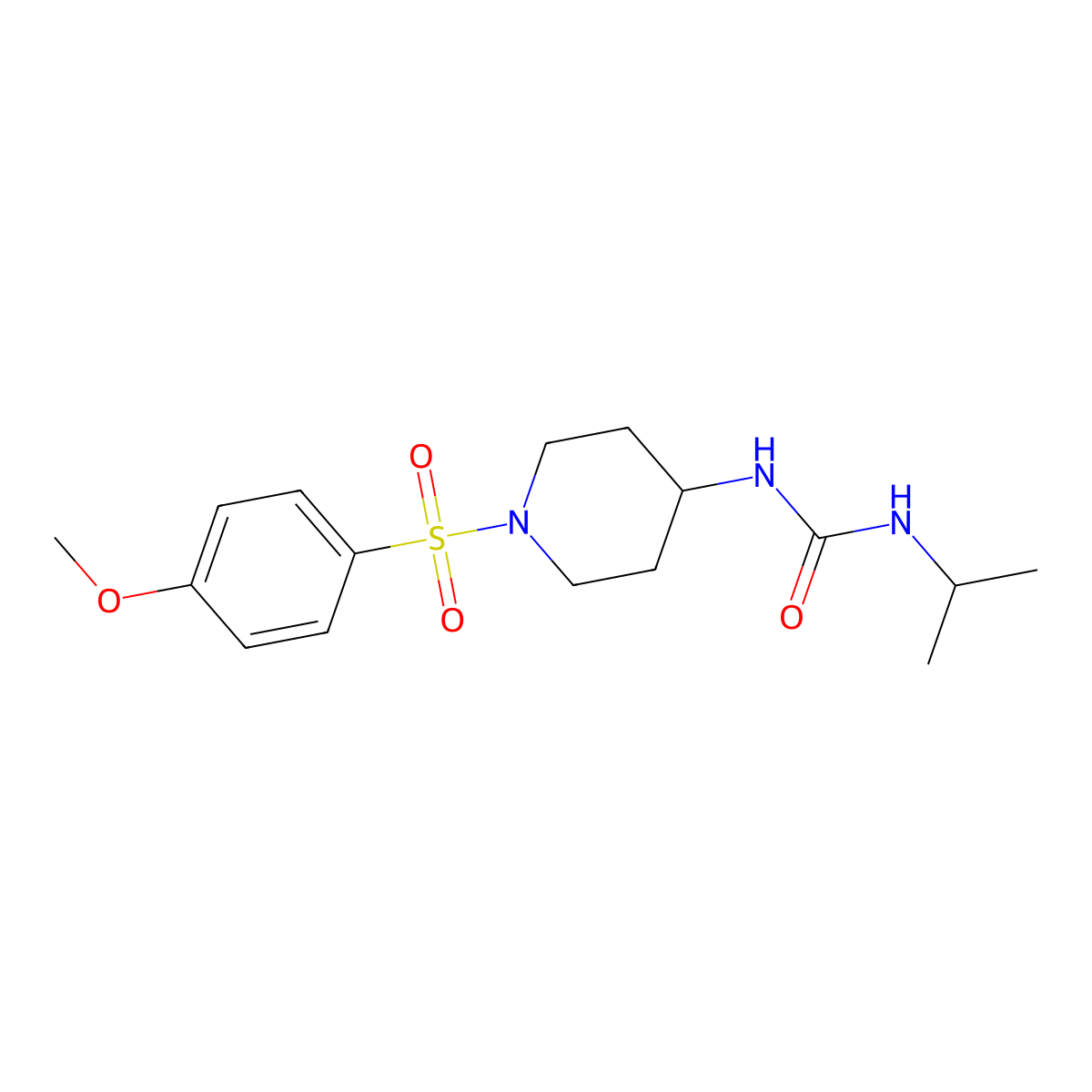 N-isopropyl-N'-{1-[(4-methoxyphenyl)sulfonyl]-4-piperidinyl}urea molecular structure, CAS 672950-39-9