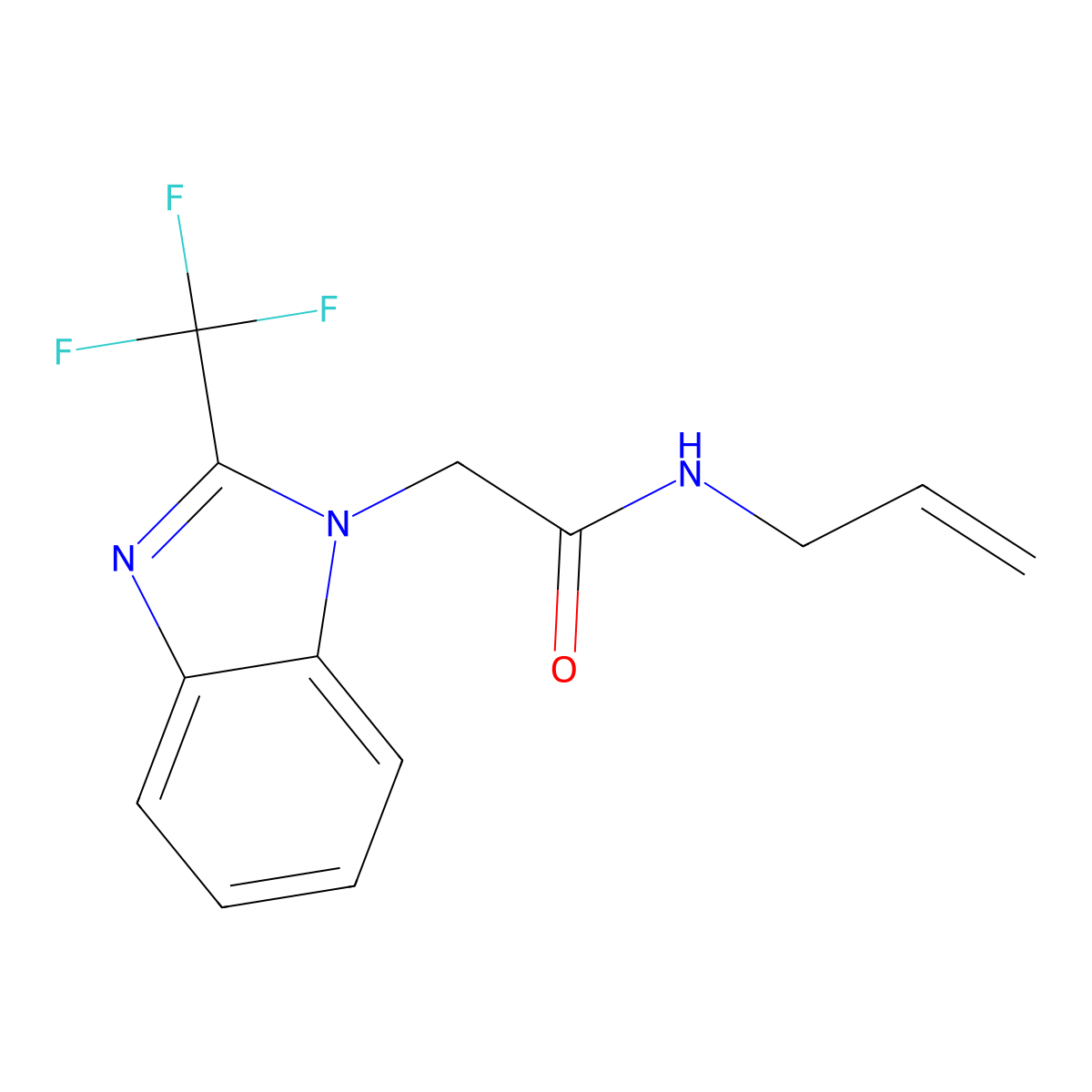 N-allyl-2-[2-(trifluoromethyl)-1H-1,3-benzimidazol-1-yl]acetamide molecular structure, CAS 672950-84-4