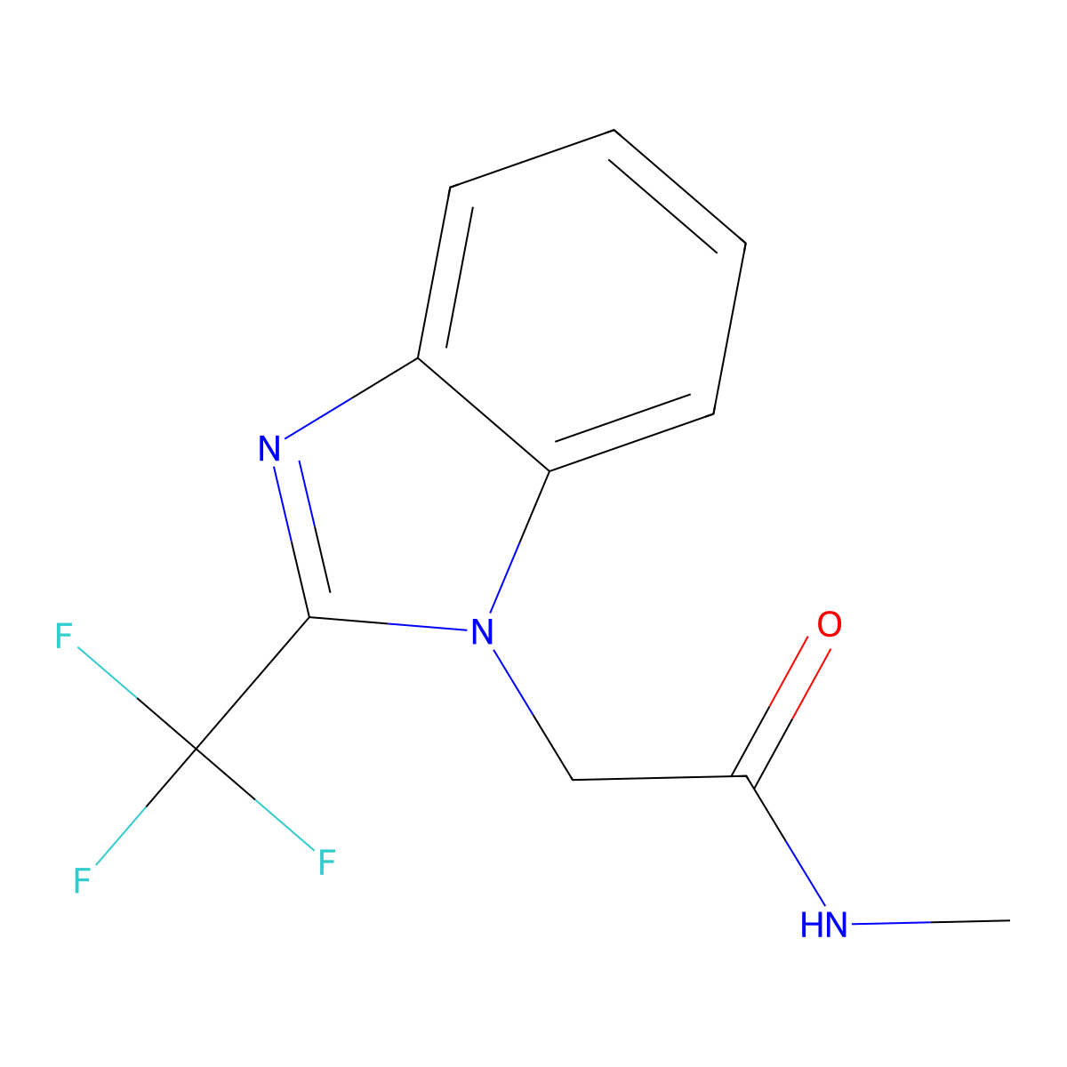 N-methyl-2-[2-(trifluoromethyl)-1H-1,3-benzimidazol-1-yl]acetamide molecular structure, CAS 672950-85-5