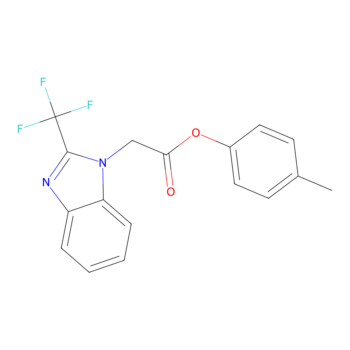 4-methylphenyl 2-[2-(trifluoromethyl)-1H-1,3-benzimidazol-1-yl]acetate molecular structure, CAS 672950-93-5