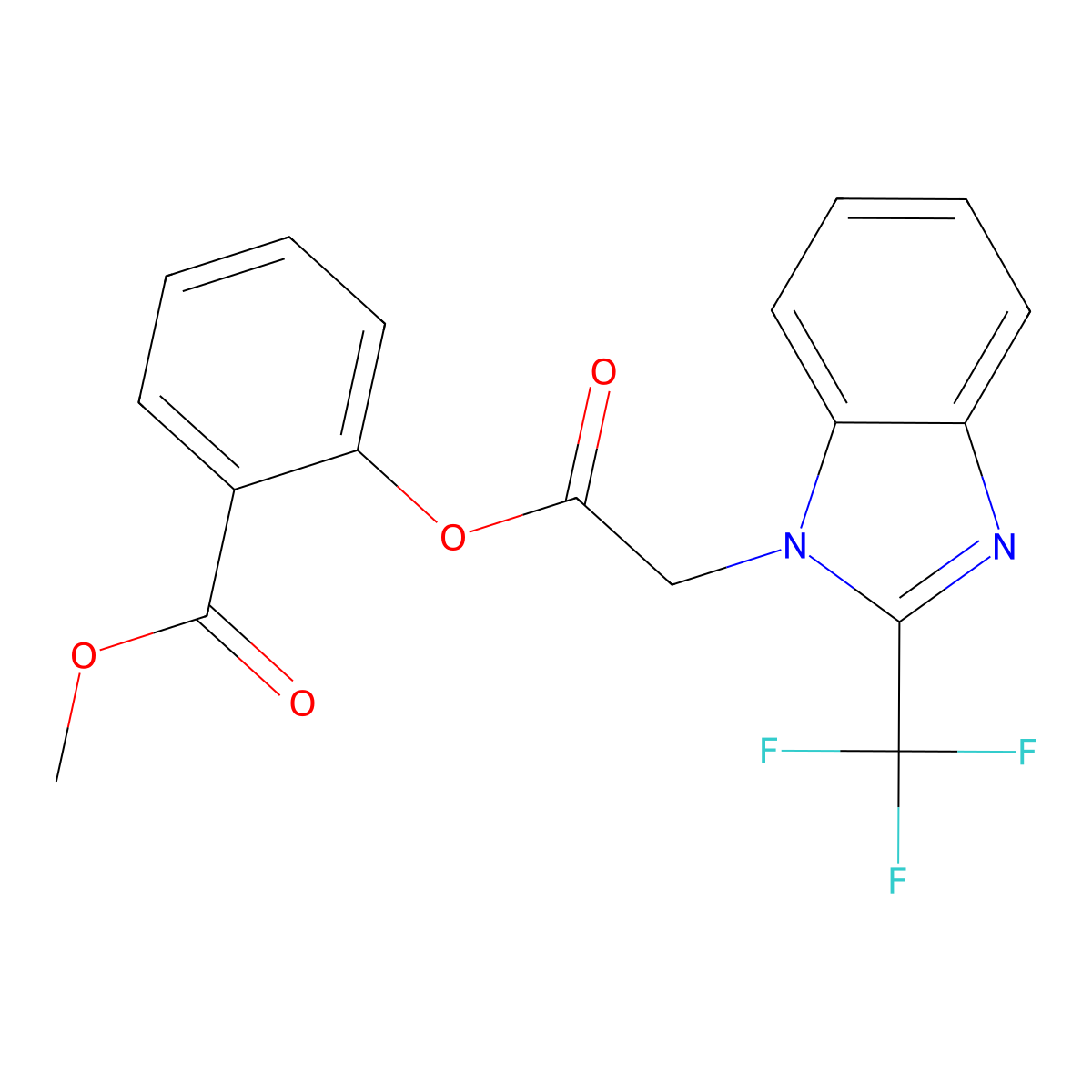 methyl 2-({2-[2-(trifluoromethyl)-1H-1,3-benzimidazol-1-yl]acetyl}oxy)benzenecarboxylate molecular structure, CAS 672950-97-9
