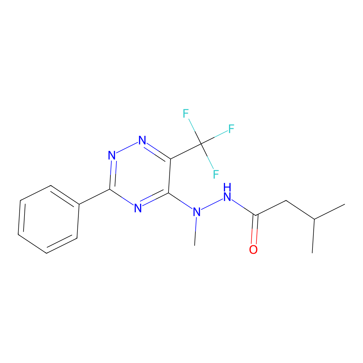 N',3-dimethyl-N'-[3-phenyl-6-(trifluoromethyl)-1,2,4-triazin-5-yl]butanohydrazide molecular structure, CAS 672951-03-0