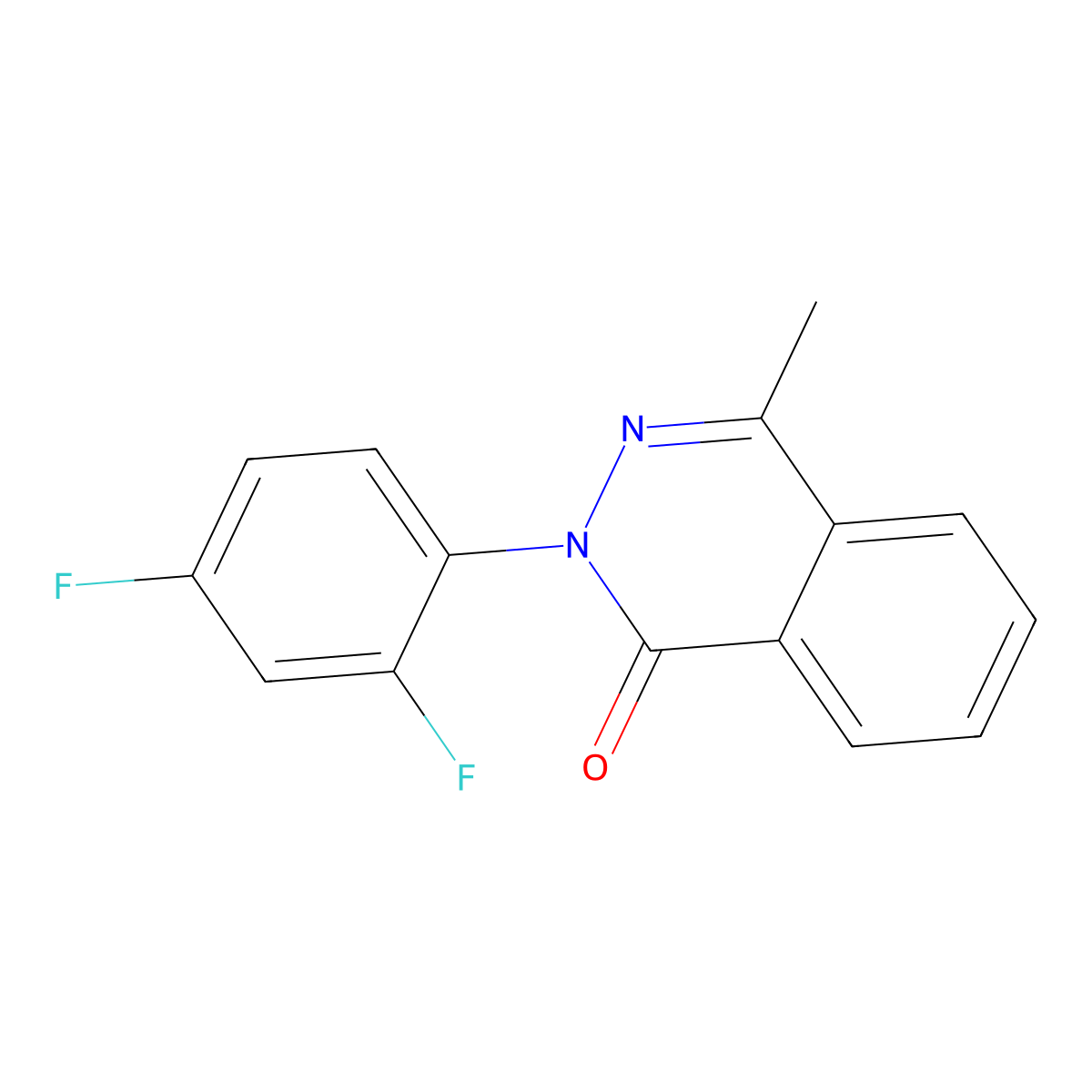 2-(2,4-difluorophenyl)-4-methyl-1(2H)-phthalazinone molecular structure, CAS 672951-08-5