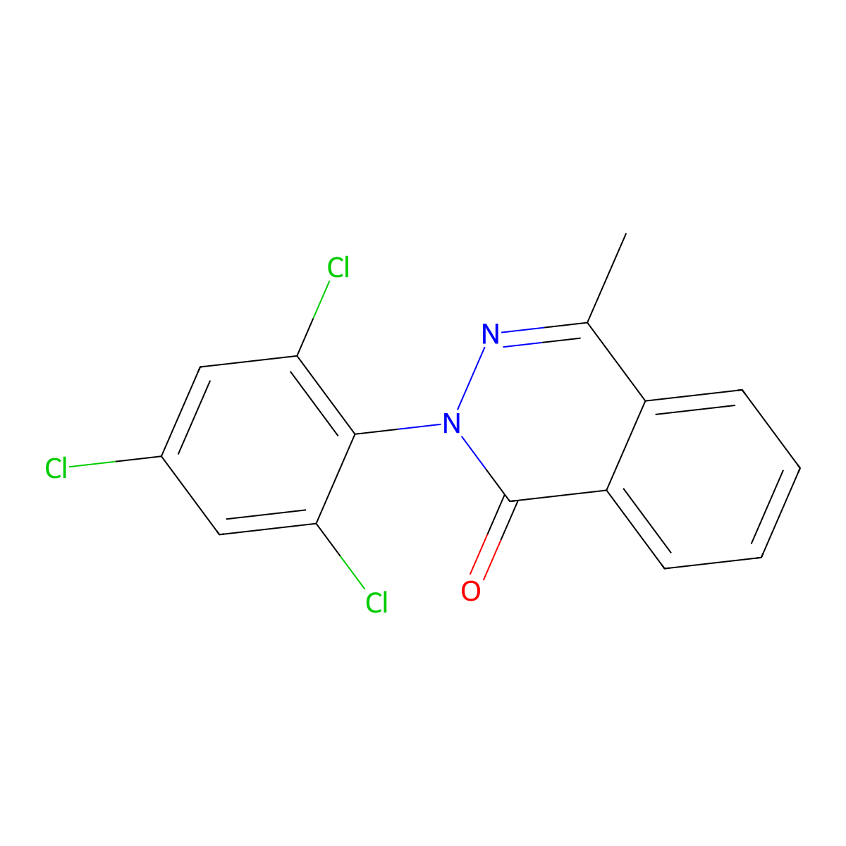4-methyl-2-(2,4,6-trichlorophenyl)-1(2H)-phthalazinone molecular structure, CAS 672951-10-9