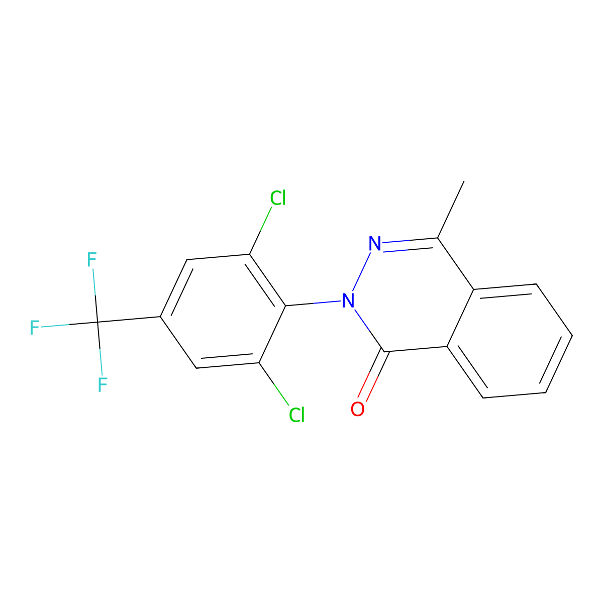 2-[2,6-Dichloro-4-(trifluoromethyl)phenyl]-4-methylphthalazin-1-one molecular structure, CAS 672951-12-1