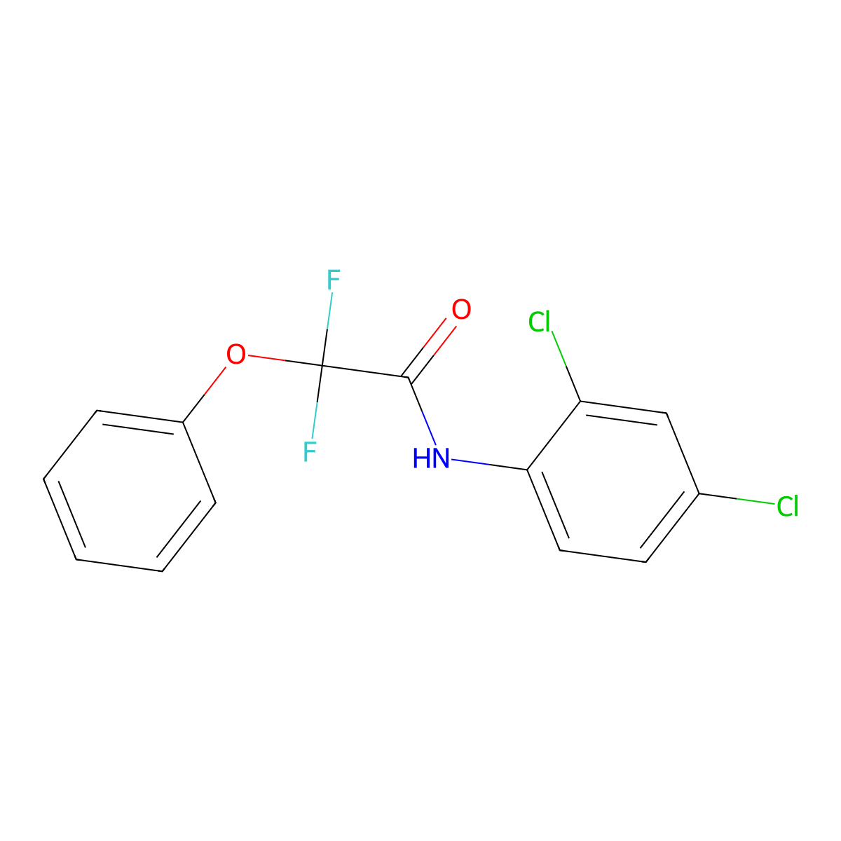 N-(2,4-dichlorophenyl)-2,2-difluoro-2-phenoxyacetamide molecular structure, CAS 672951-13-2