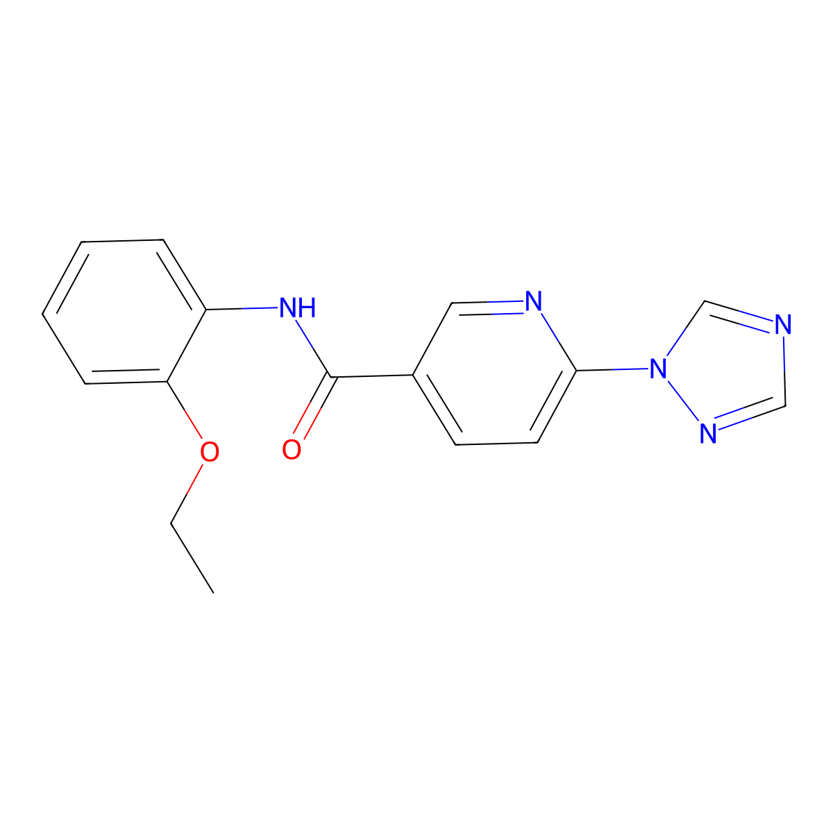 N-(2-ethoxyphenyl)-6-(1H-1,2,4-triazol-1-yl)nicotinamide molecular structure, CAS 672951-14-3