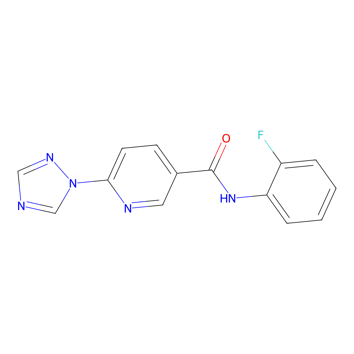N-(2-fluorophenyl)-6-(1H-1,2,4-triazol-1-yl)nicotinamide molecular structure, CAS 672951-19-8