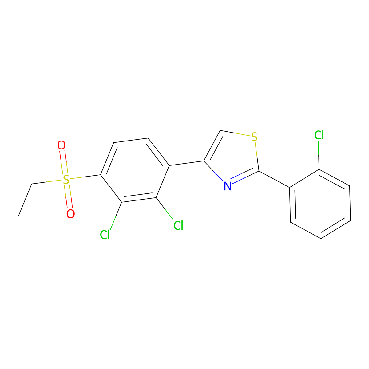 2-(2-Chlorophenyl)-4-[2,3-dichloro-4-(ethylsulfonyl)phenyl]-1,3-thiazole molecular structure, CAS 672951-36-9