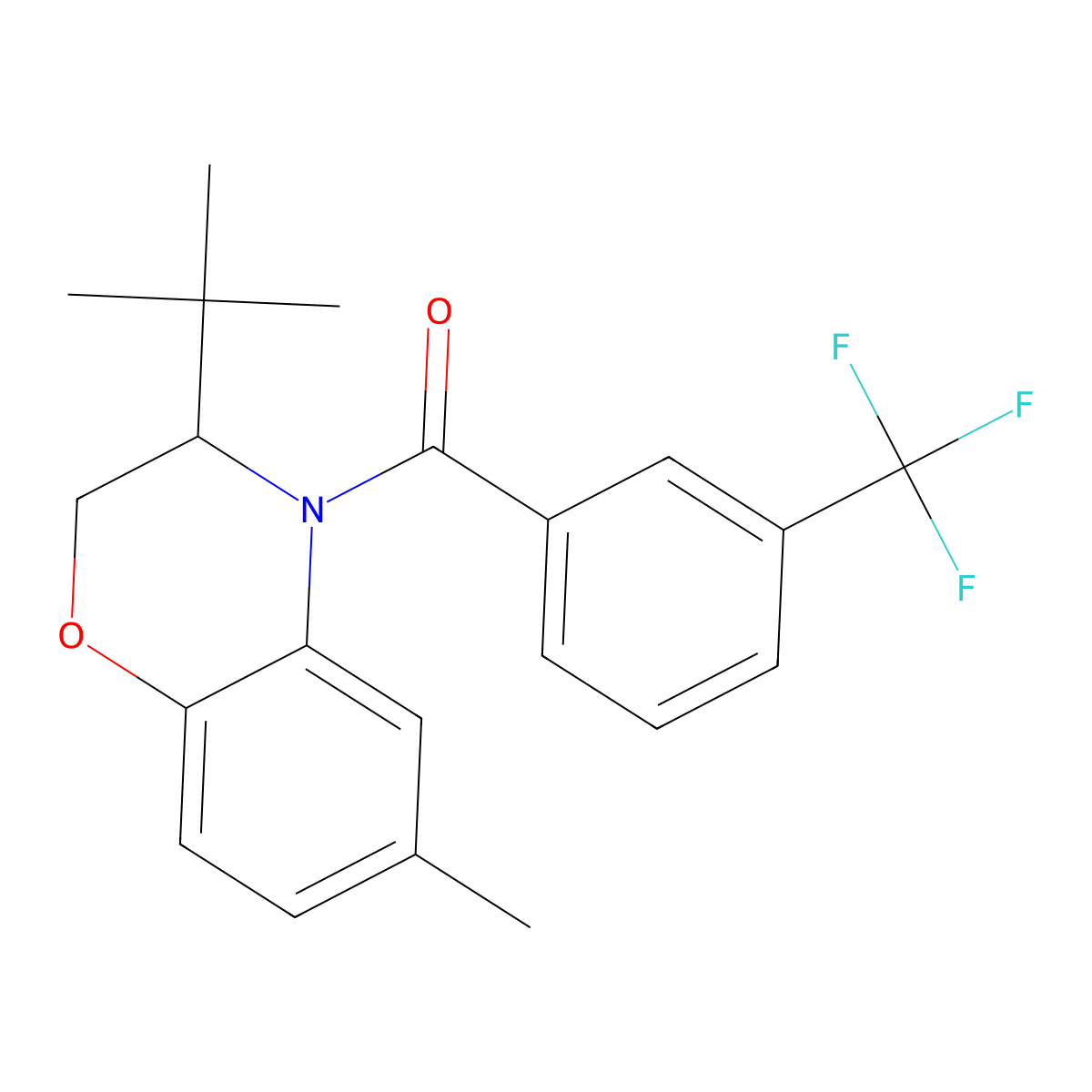 [3-(tert-butyl)-6-methyl-2,3-dihydro-4H-1,4-benzoxazin-4-yl][3-(trifluoromethyl)phenyl]methanone molecular structure, CAS 672951-42-7