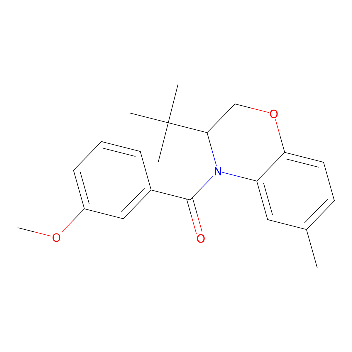 [3-(tert-butyl)-6-methyl-2,3-dihydro-4H-1,4-benzoxazin-4-yl](3-methoxyphenyl)methanone molecular structure, CAS 672951-43-8