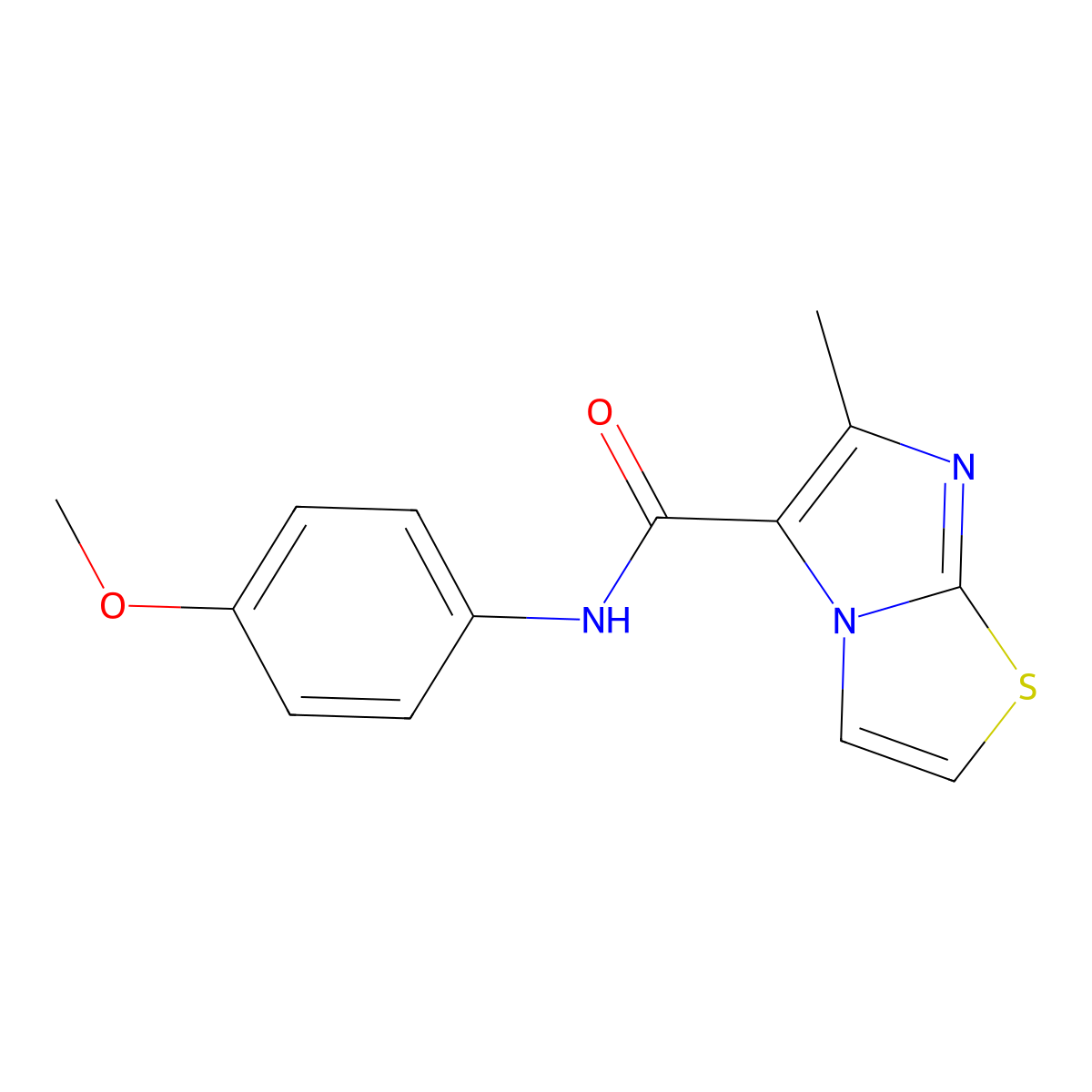 N-(4-methoxyphenyl)-6-methylimidazo[2,1-b][1,3]thiazole-5-carboxamide molecular structure, CAS 672951-44-9