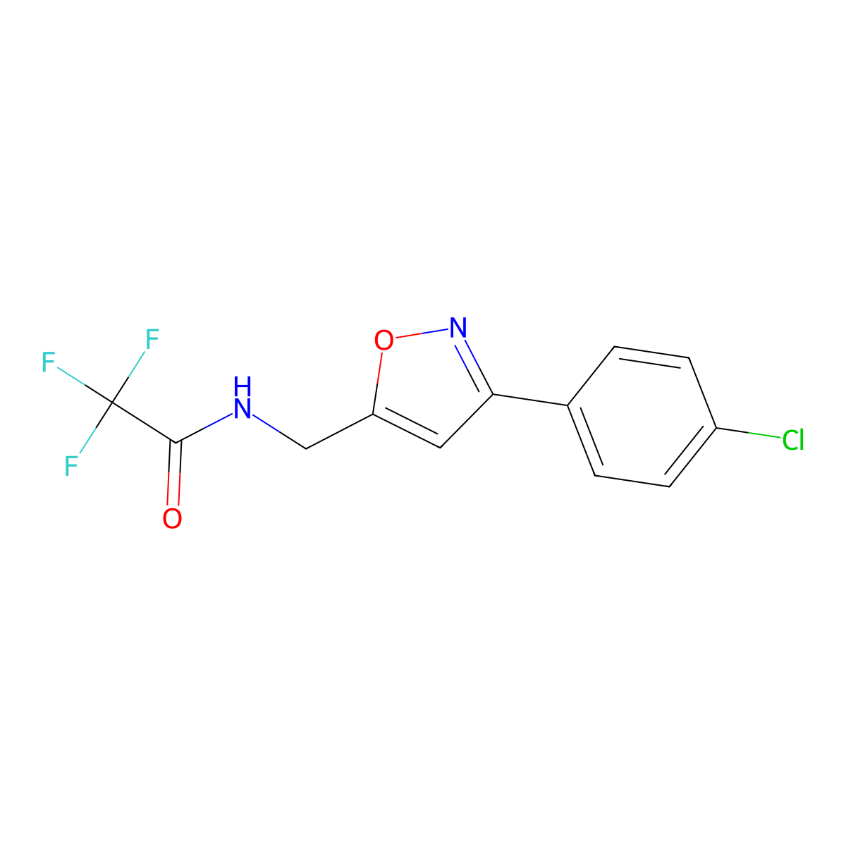 N-{[3-(4-chlorophenyl)-5-isoxazolyl]methyl}-2,2,2-trifluoroacetamide molecular structure, CAS 672951-48-3