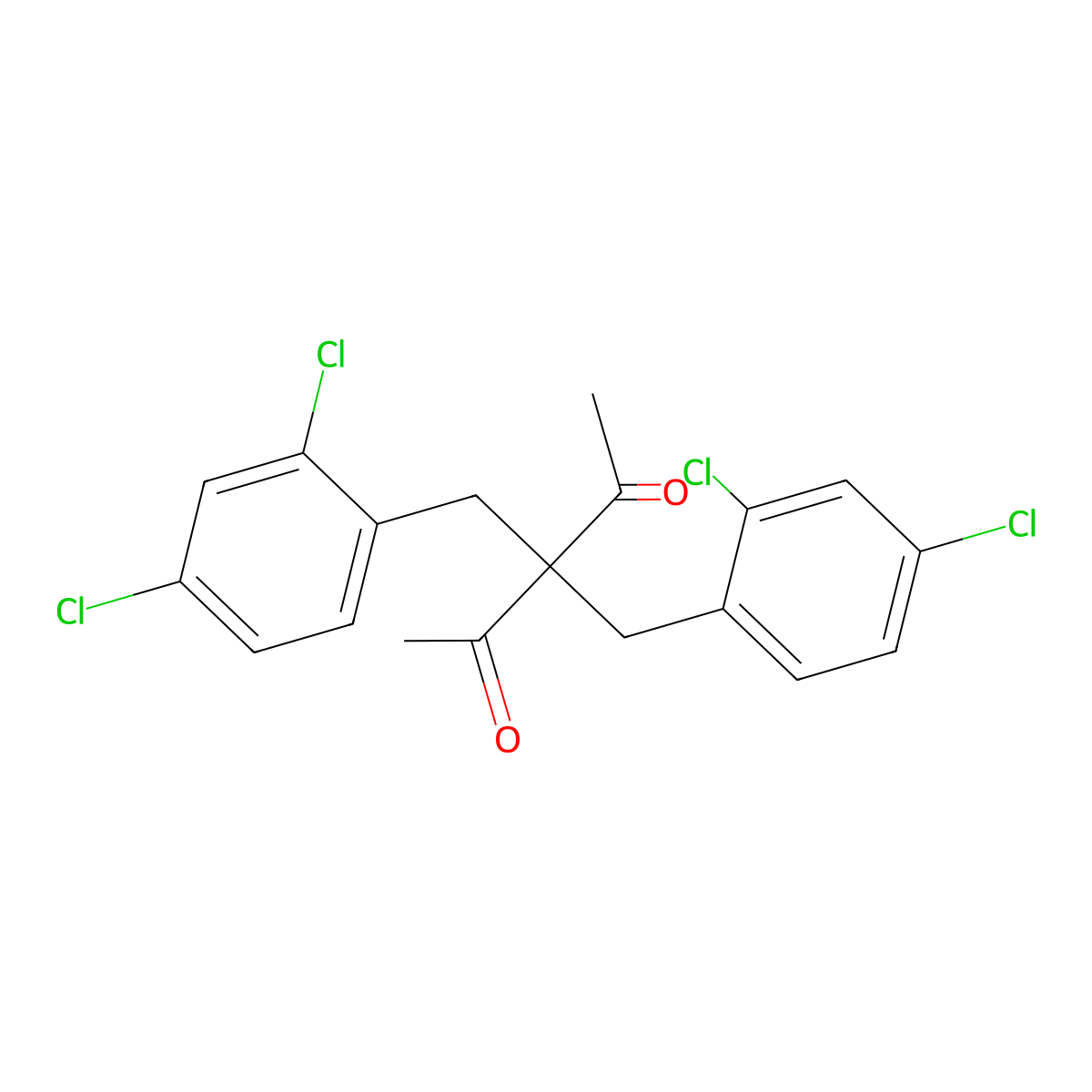 3,3-Bis[(2,4-dichlorophenyl)methyl]pentane-2,4-dione molecular structure, CAS 672951-54-1