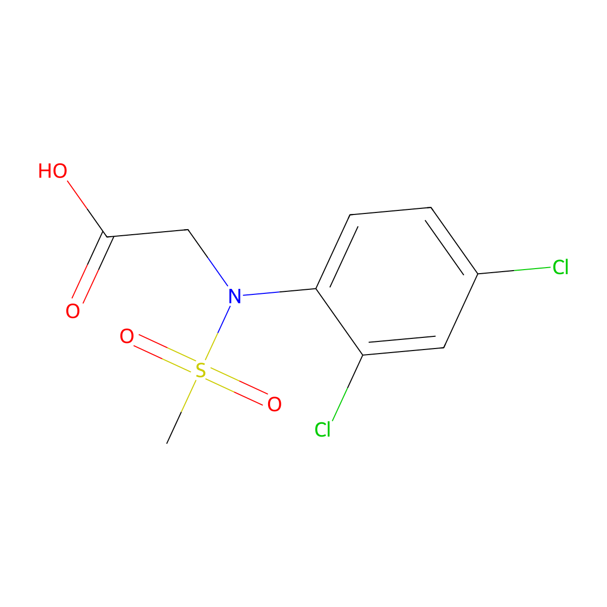 N-(2,4-dichlorophenyl)-N-(methylsulfonyl)glycine molecular structure, CAS 672951-66-5
