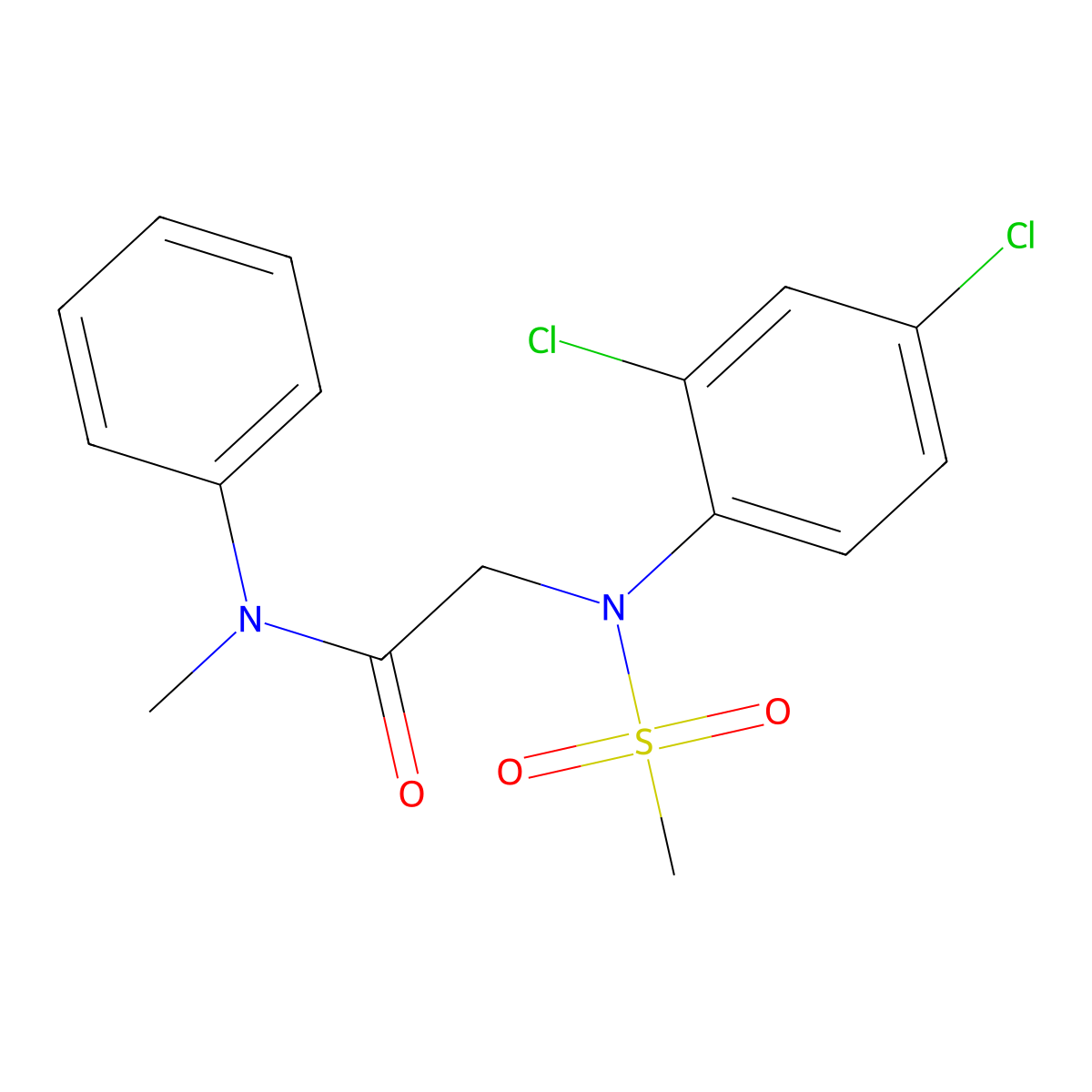 2-[2,4-dichloro(methylsulfonyl)anilino]-N-methyl-N-phenylacetamide molecular structure, CAS 672951-68-7