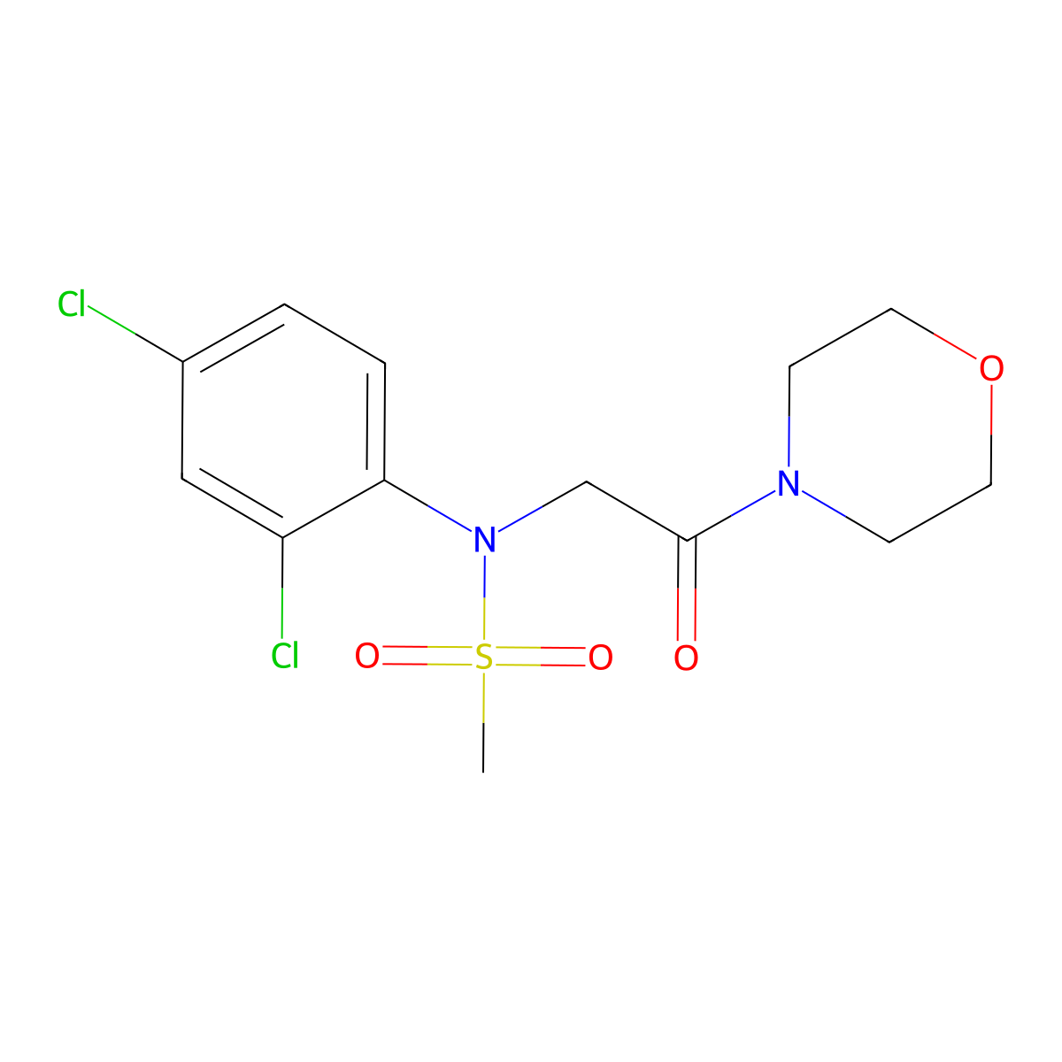 N-(2,4-dichlorophenyl)-N-(2-morpholino-2-oxoethyl)methanesulfonamide molecular structure, CAS 672951-69-8