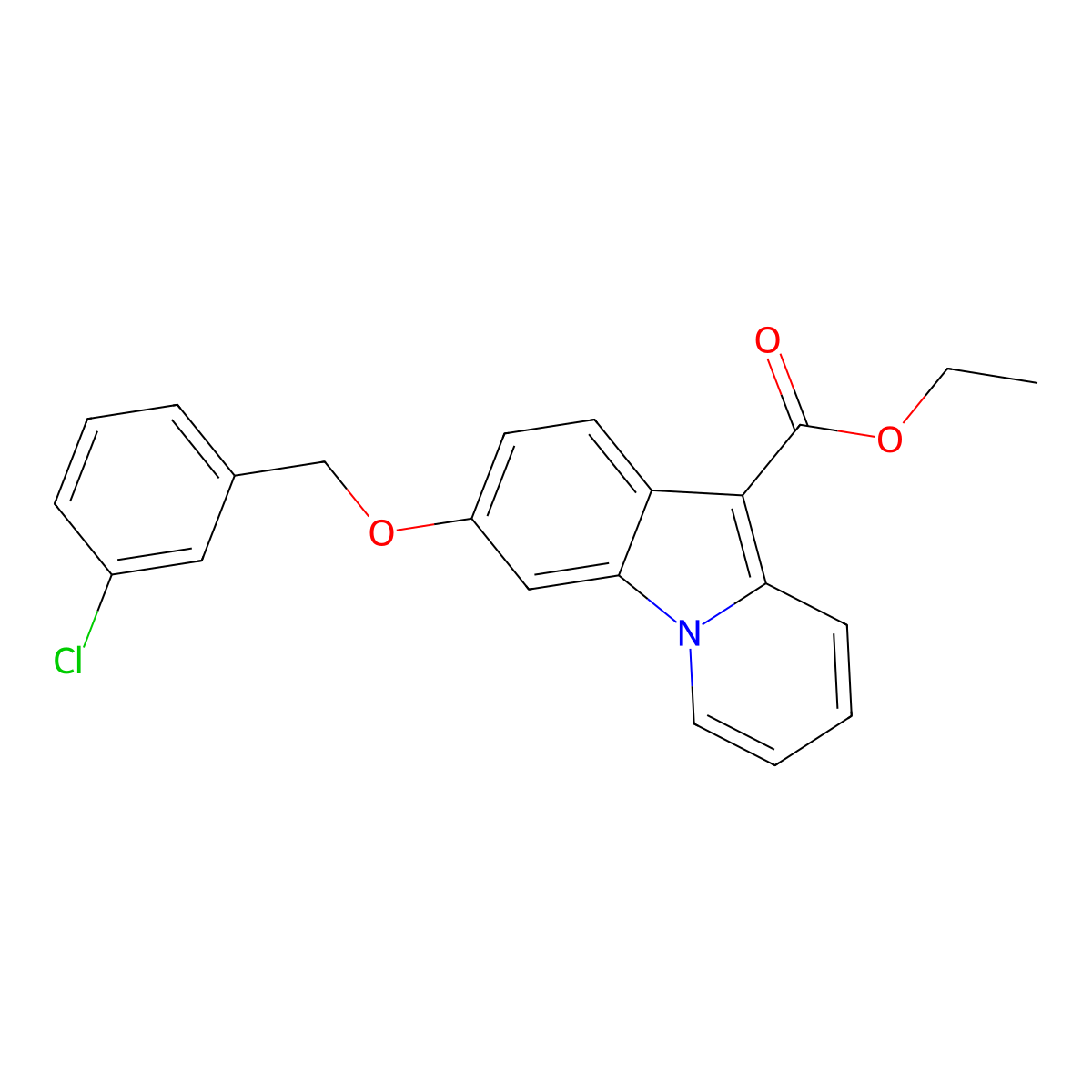 Ethyl 3-[(3-chlorobenzyl)oxy]pyrido[1,2-a]indole-10-carboxylate molecular structure, CAS 672951-93-8