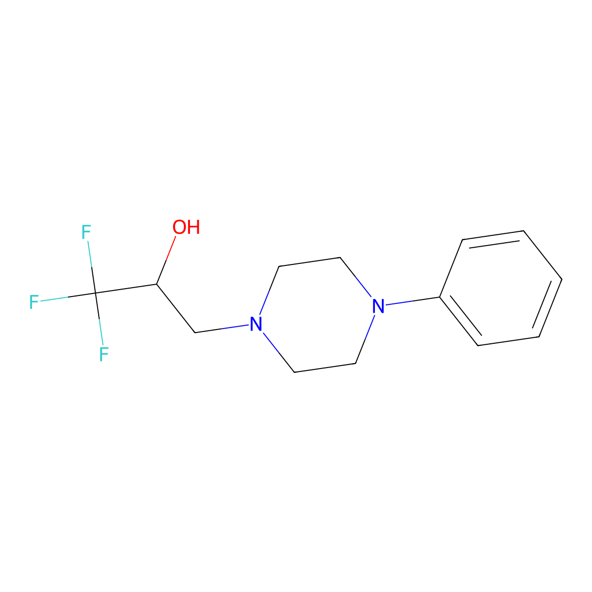 1,1,1-Trifluoro-3-(4-phenylpiperazin-1-yl)propan-2-ol molecular structure, CAS 672952-04-4