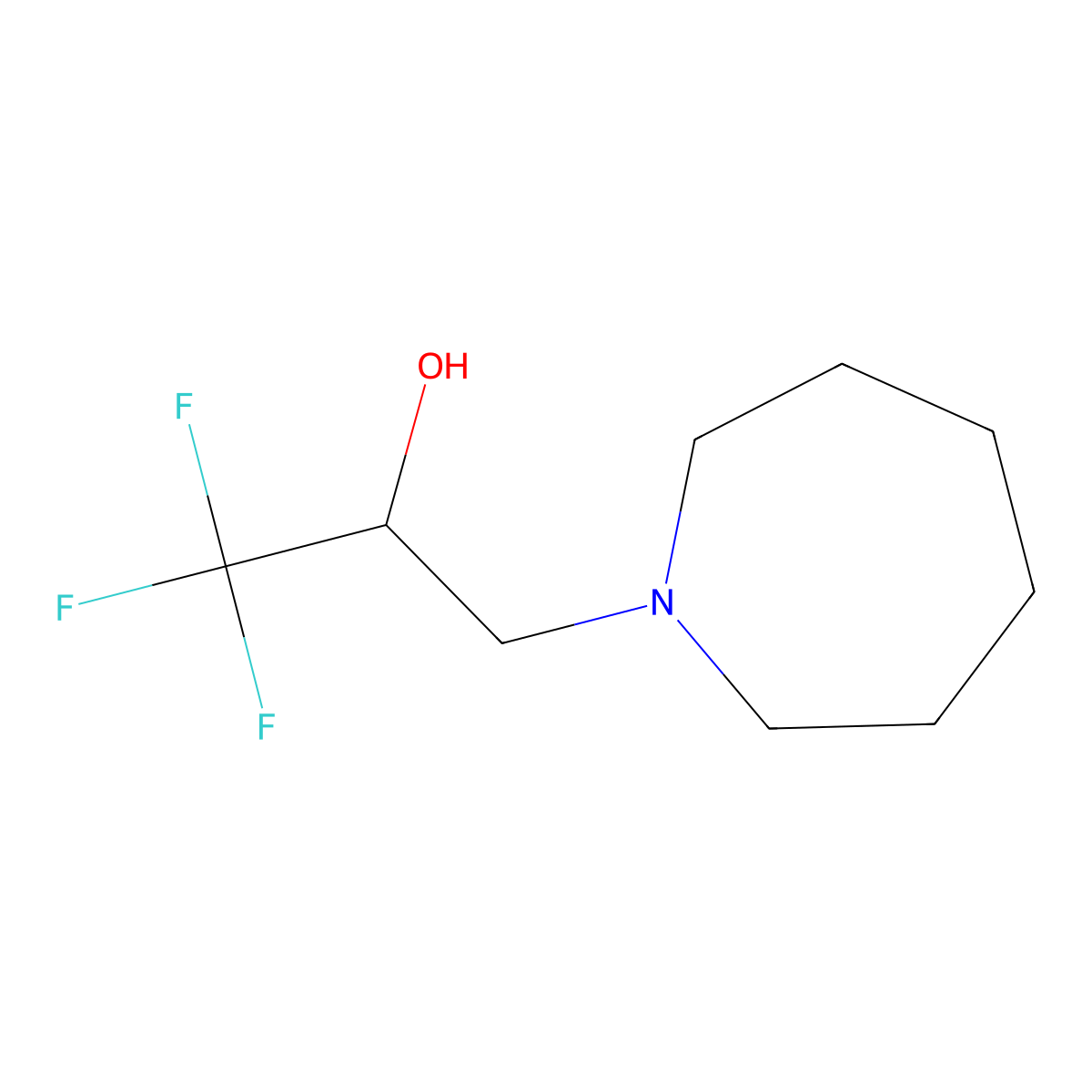 3-(Azepan-1-yl)-1,1,1-trifluoropropan-2-ol molecular structure, CAS 672952-07-7
