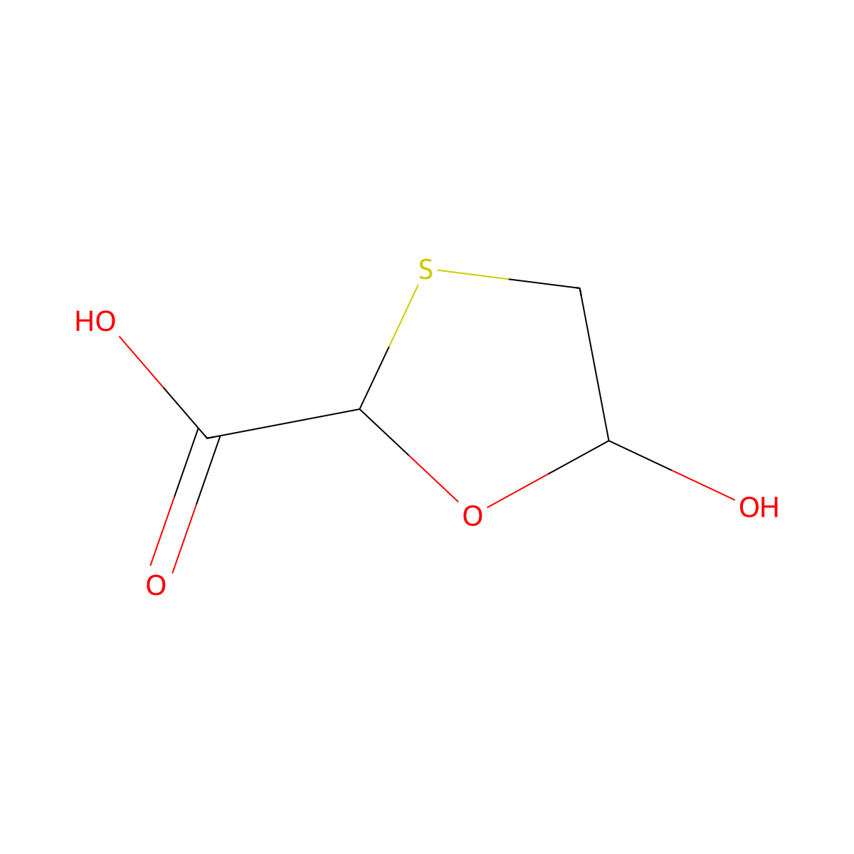 5-hydroxy-1,3-oxathiolane-2-carboxylic Acid molecular structure, CAS 672952-08-8