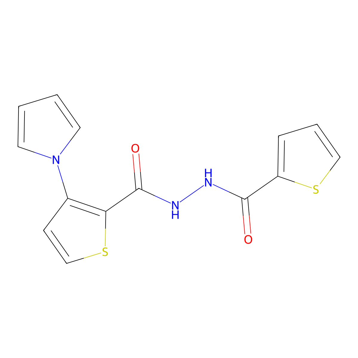 3-(1H-pyrrol-1-yl)-N'-(2-thienylcarbonyl)-2-thiophenecarbohydrazide molecular structure, CAS 672952-10-2