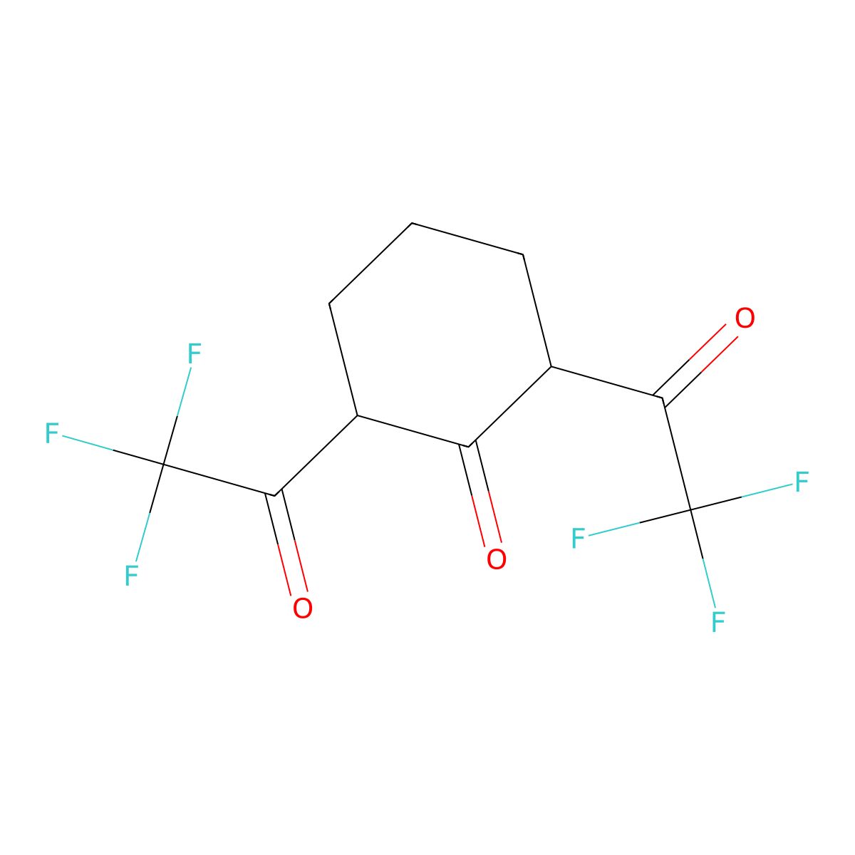 2,6-Bis(2,2,2-trifluoroacetyl)cyclohexanone molecular structure, CAS 672956-75-1