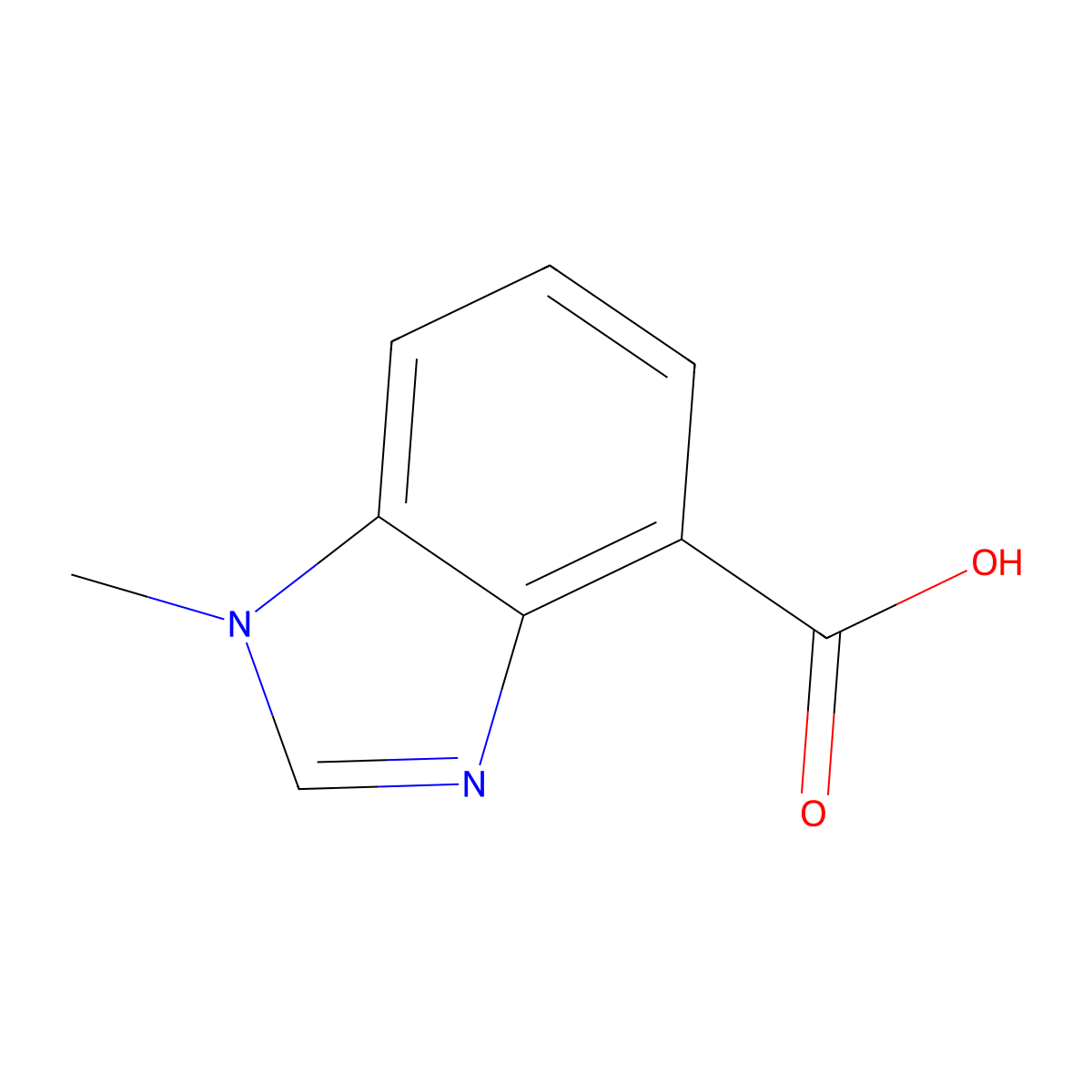 1-methyl-1H-1,3-benzodiazole-4-carboxylic acid molecular structure, CAS 672957-92-5