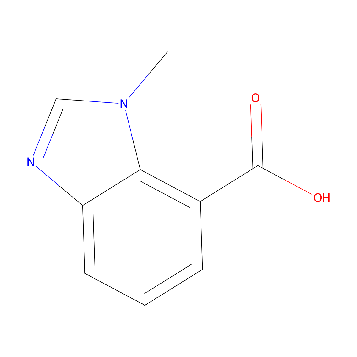 1-Methyl-1H-benzo[d]imidazole-7-carboxylic acid molecular structure, CAS 672957-99-2