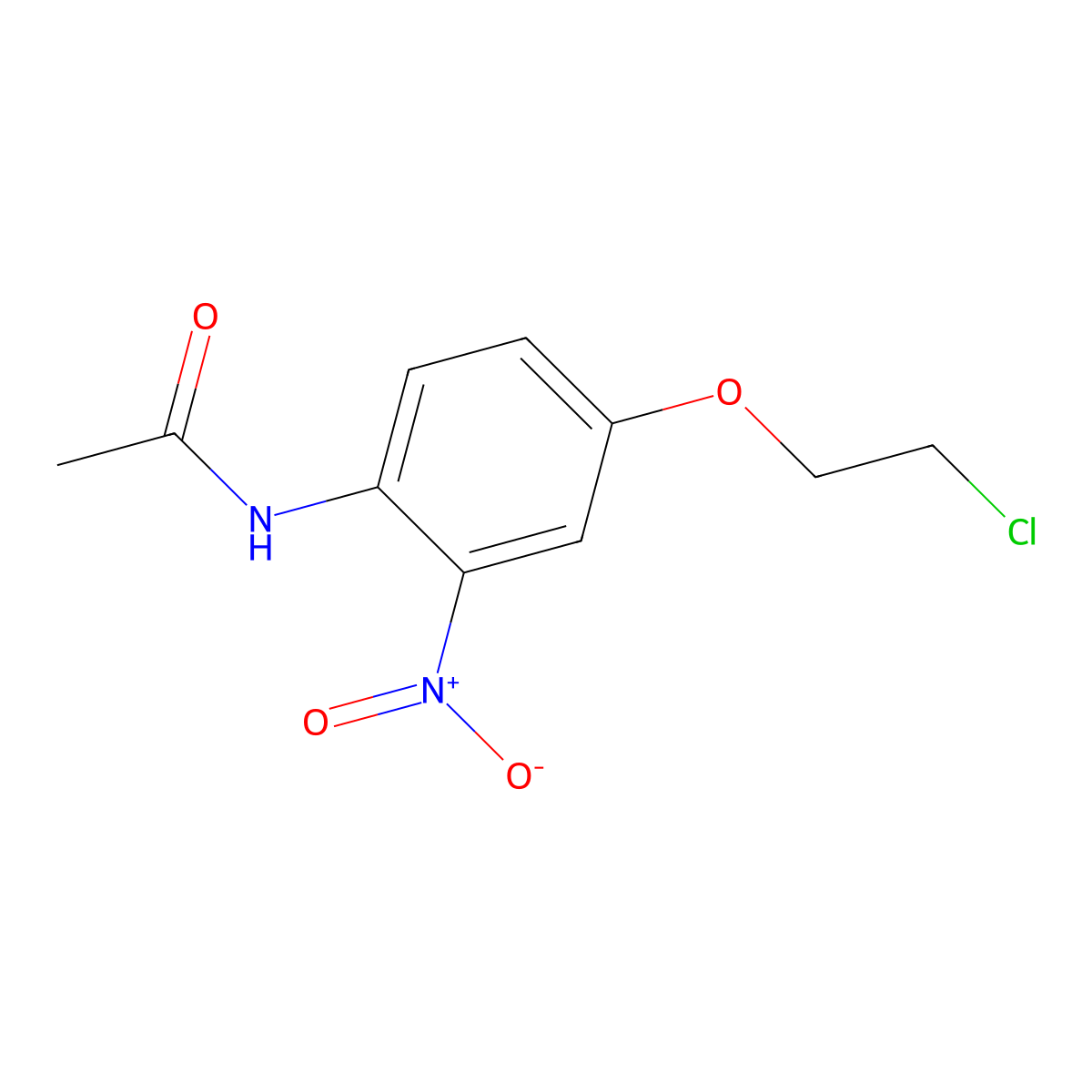 N-[4-(2-chloroethoxy)-2-nitrophenyl]acetamide molecular structure, CAS 672961-06-7