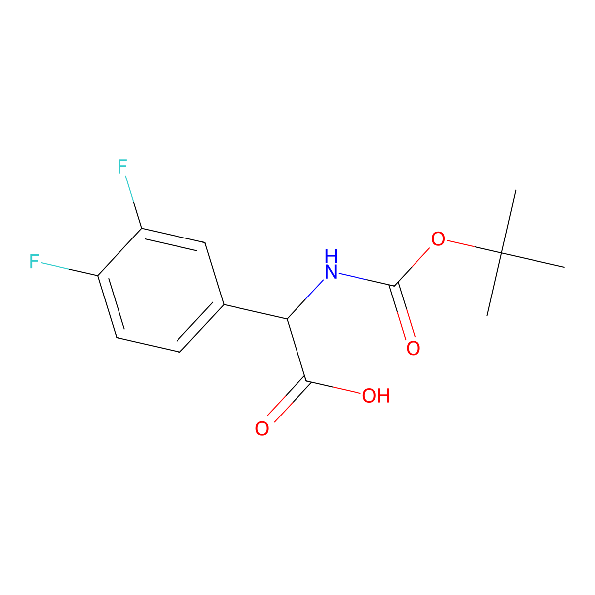 a-(Boc-amino)-3,4-difluorobenzeneacetic acid molecular structure, CAS 672961-72-7