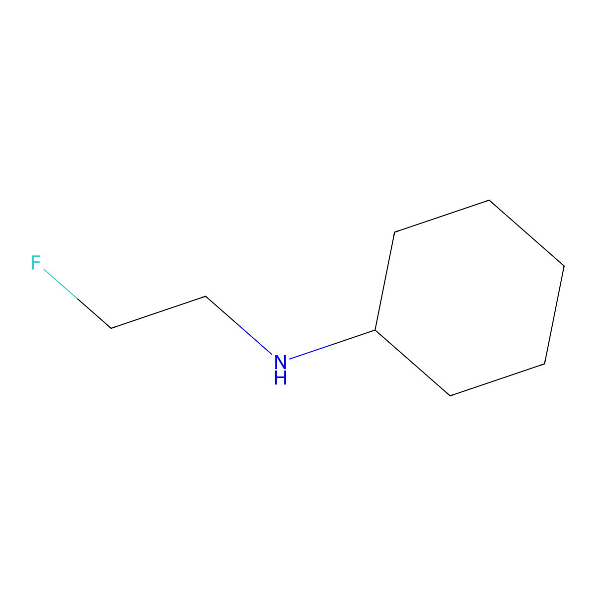 N-(2-fluoroethyl)cyclohexanamine molecular structure, CAS 673-38-1