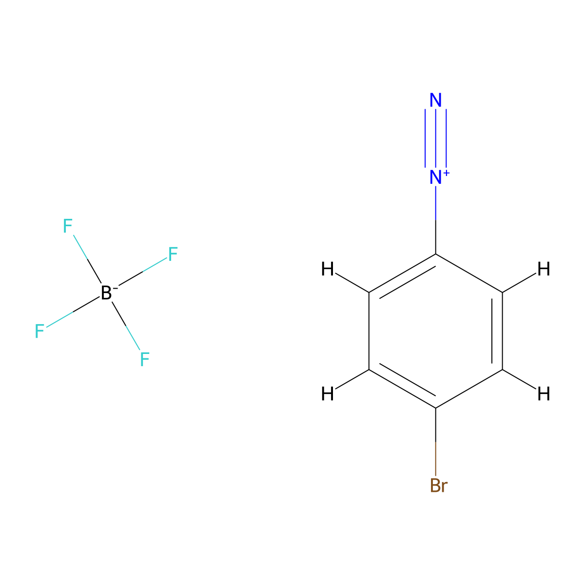 Benzenediazonium, 4-bromo-, tetrafluoroborate(1-) (1:1) molecular structure, CAS 673-40-5