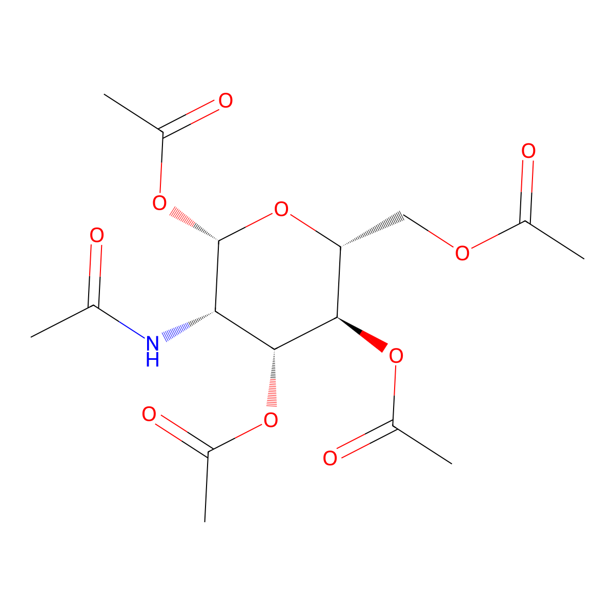 1,3,4,6-Tetra-o-acetyl-2-acetamido-2-deoxy-beta-d-mannose molecular structure, CAS 6730-10-5