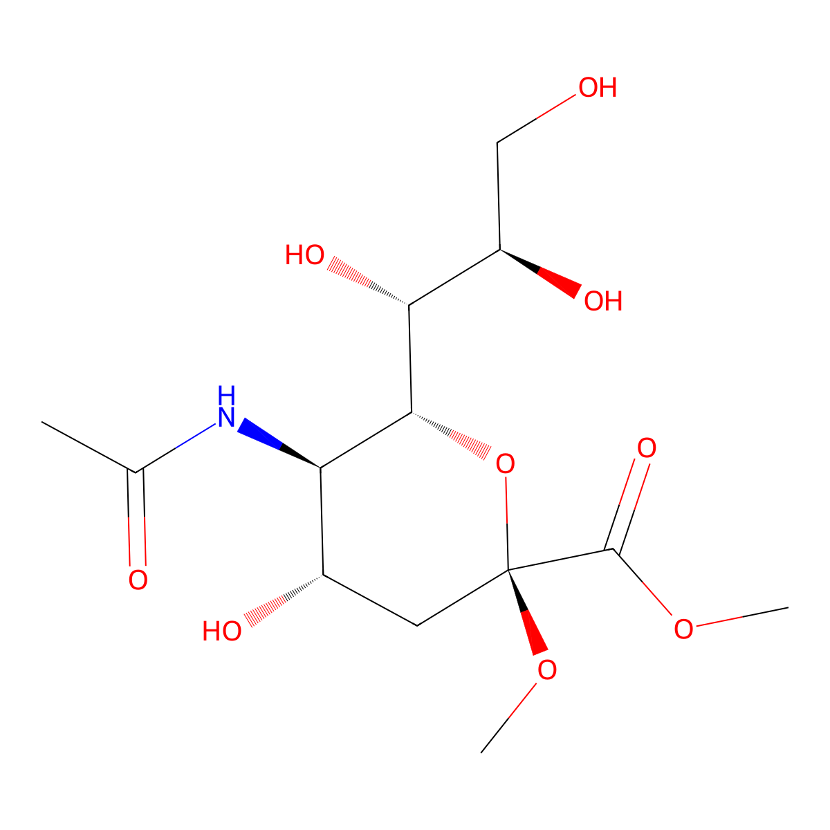 2-O-Methyl-b-D-N-acetylneuraminic acid methyl ester molecular structure, CAS 6730-43-4
