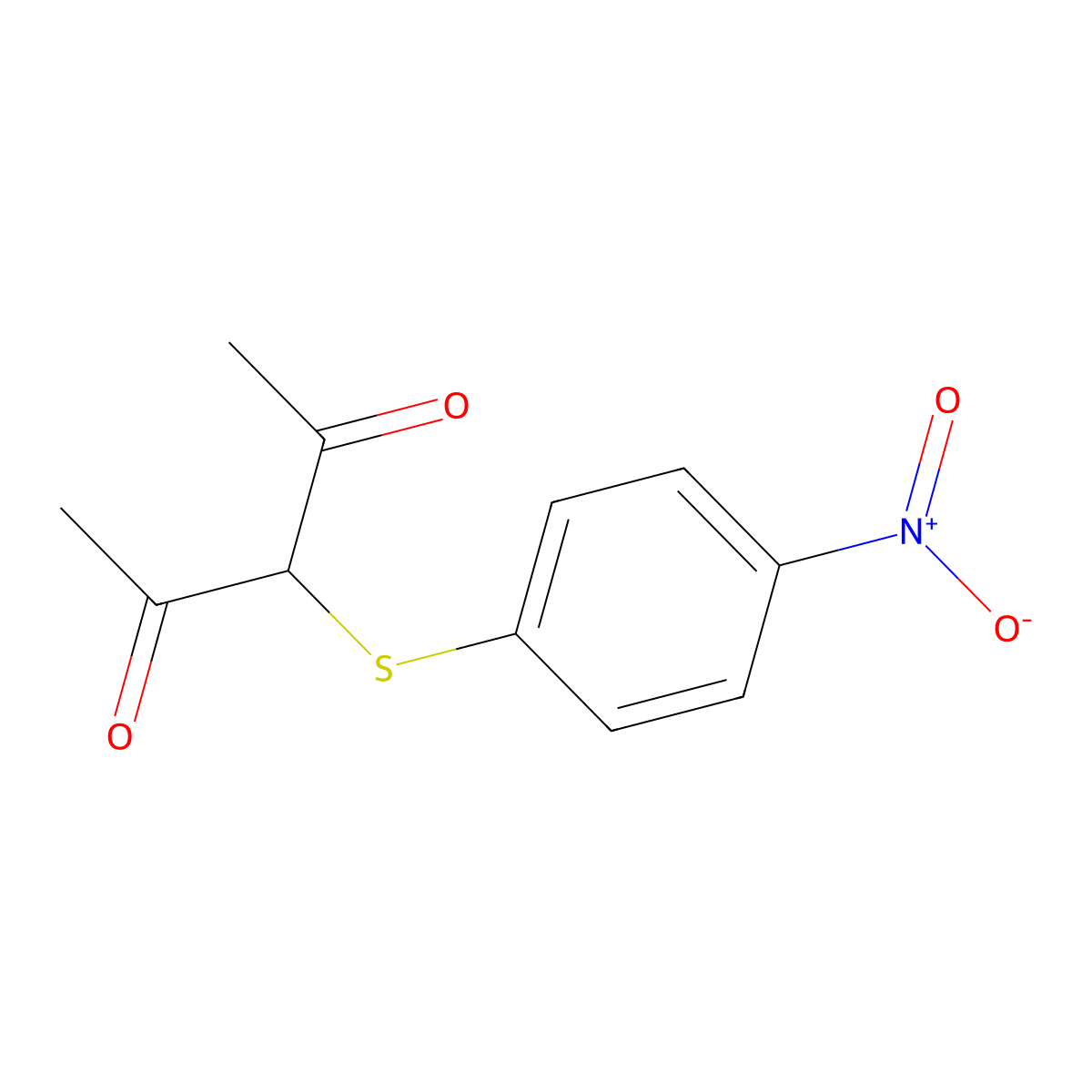 3-(4-Nitro-phenylsulfanyl)-pentane-2,4-dione molecular structure, CAS 67302-30-1