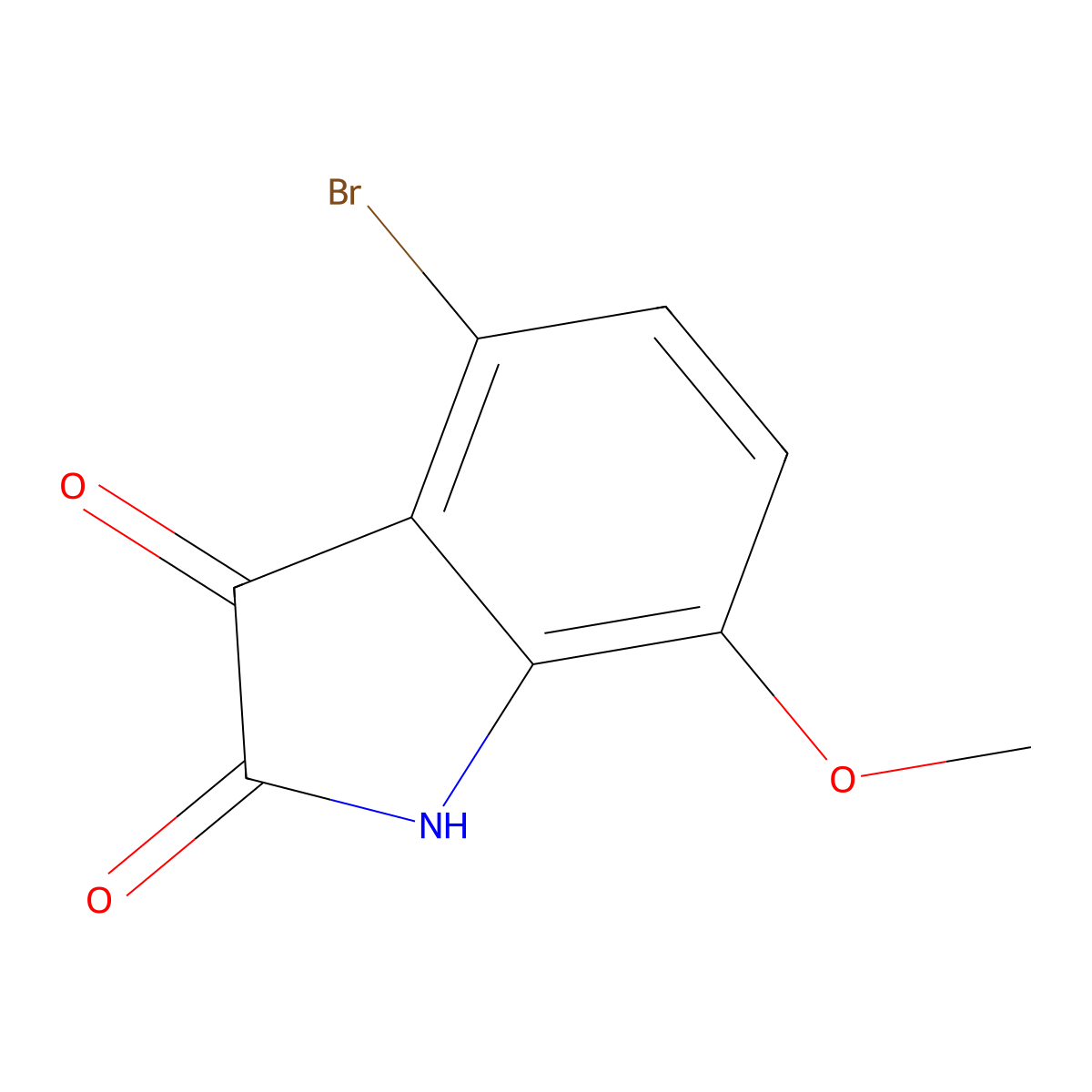 4-bromo-7-methoxy-2,3-dihydro-1H-indole-2,3-dione molecular structure, CAS 67303-38-2
