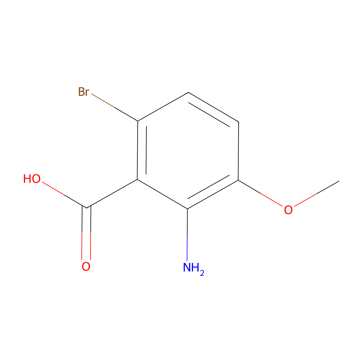 2-Amino-6-bromo-3-methoxybenzoic acid molecular structure, CAS 67303-48-4