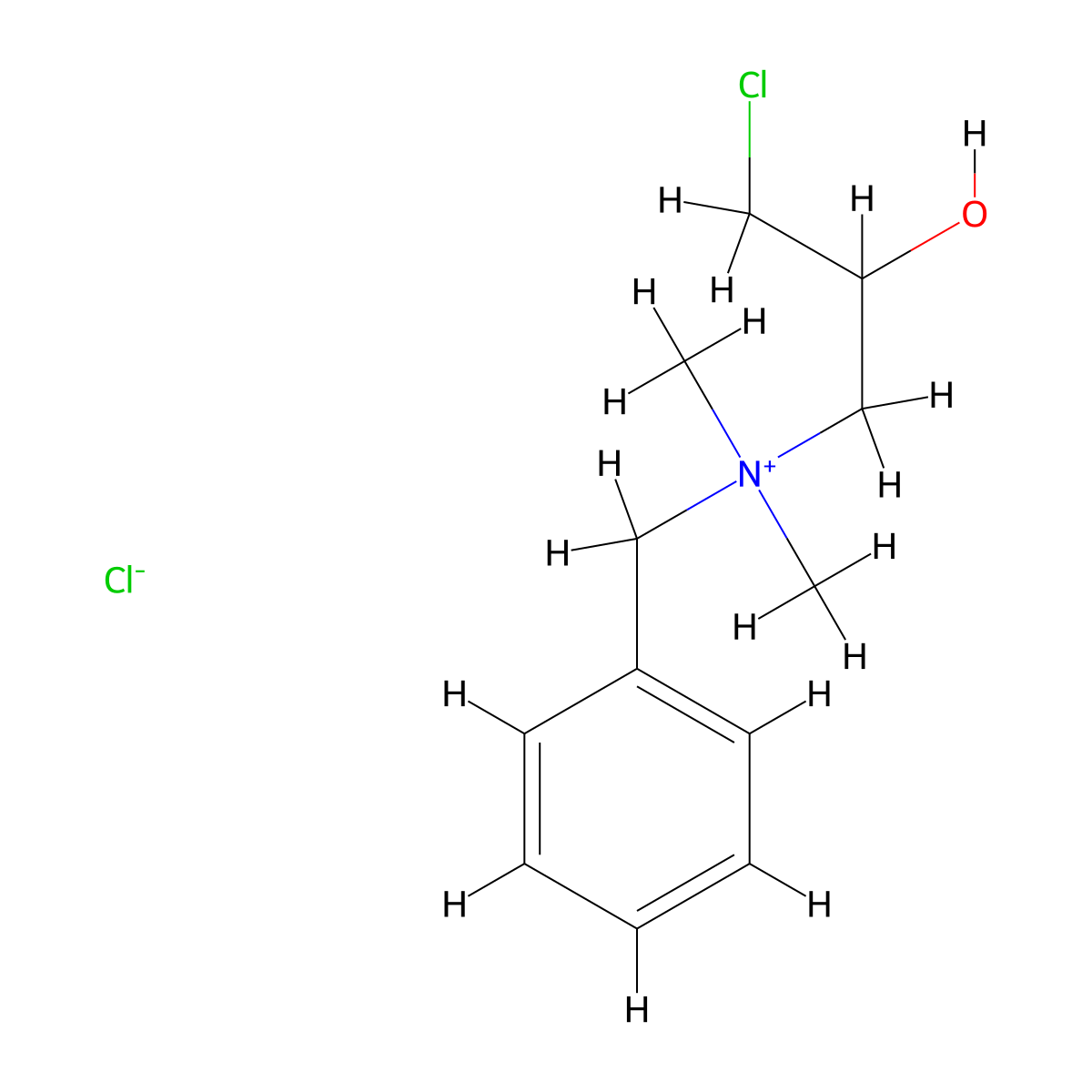 Benzenemethanaminium, N-(3-chloro-2-hydroxypropyl)-N,N-dimethyl-, chloride (1:1) molecular structure, CAS 67304-25-0