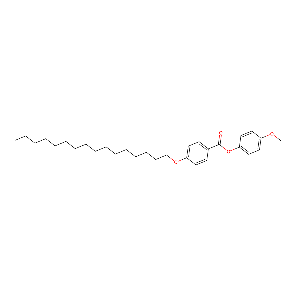 Benzoic acid, 4-(hexadecyloxy)-, 4-methoxyphenyl ester molecular structure, CAS 67304-27-2