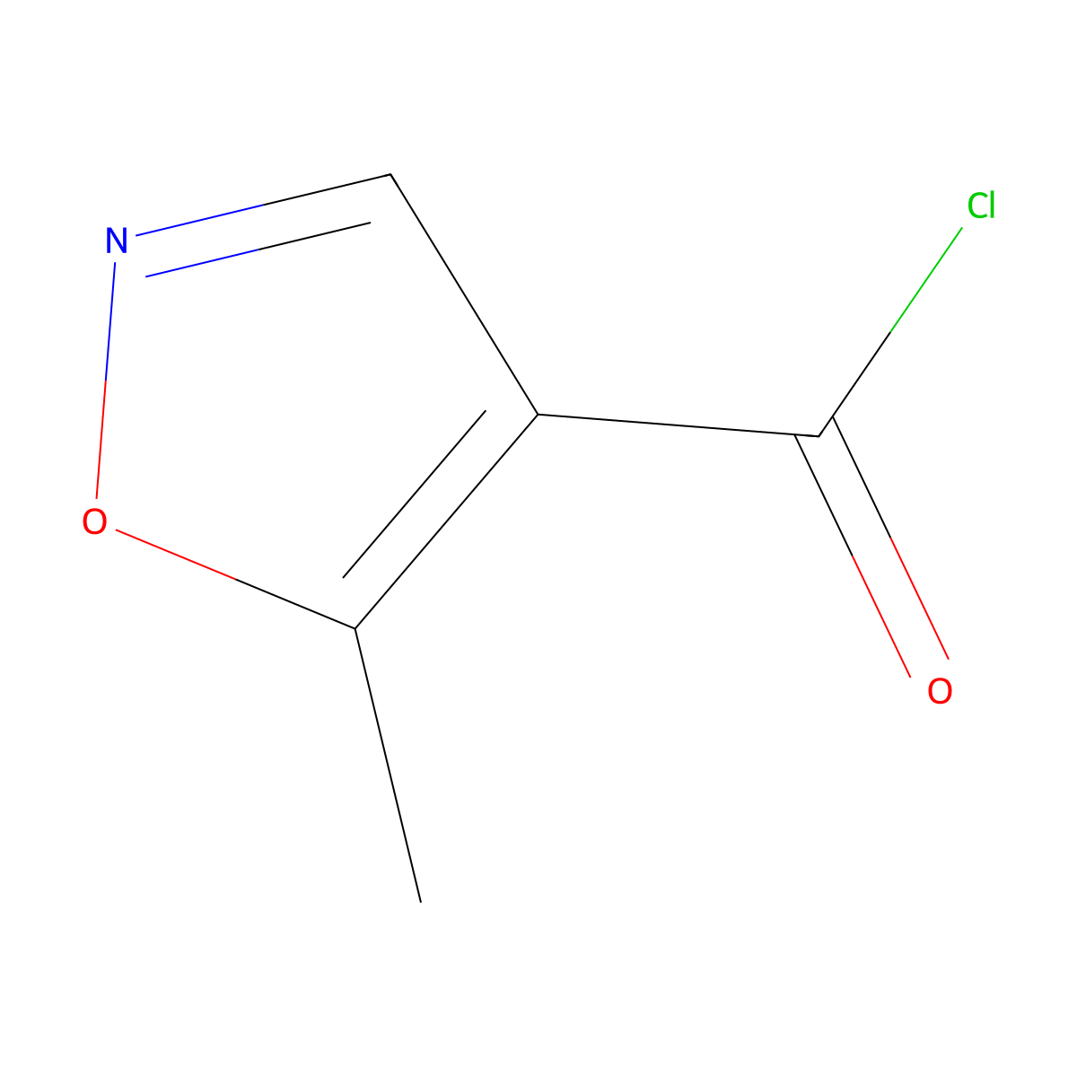 5-Methyl-1,2-oxazole-4-carbonyl chloride molecular structure, CAS 67305-24-2