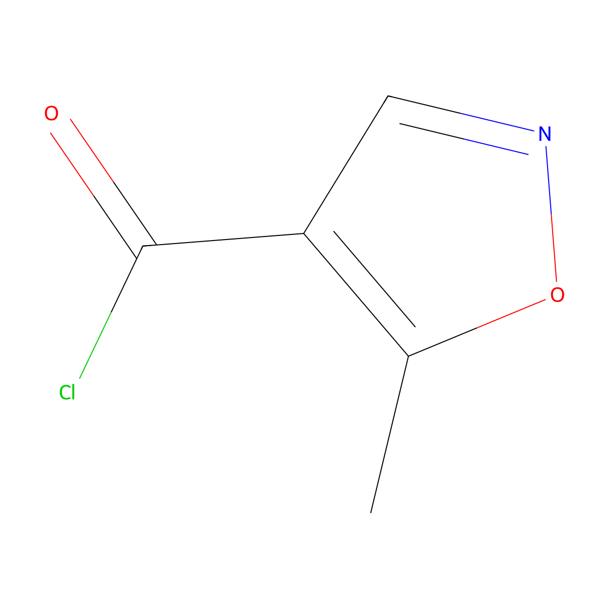 5-Methyl-1,2-oxazole-4-carbonyl chloride molecular structure, CAS 67305-24-2