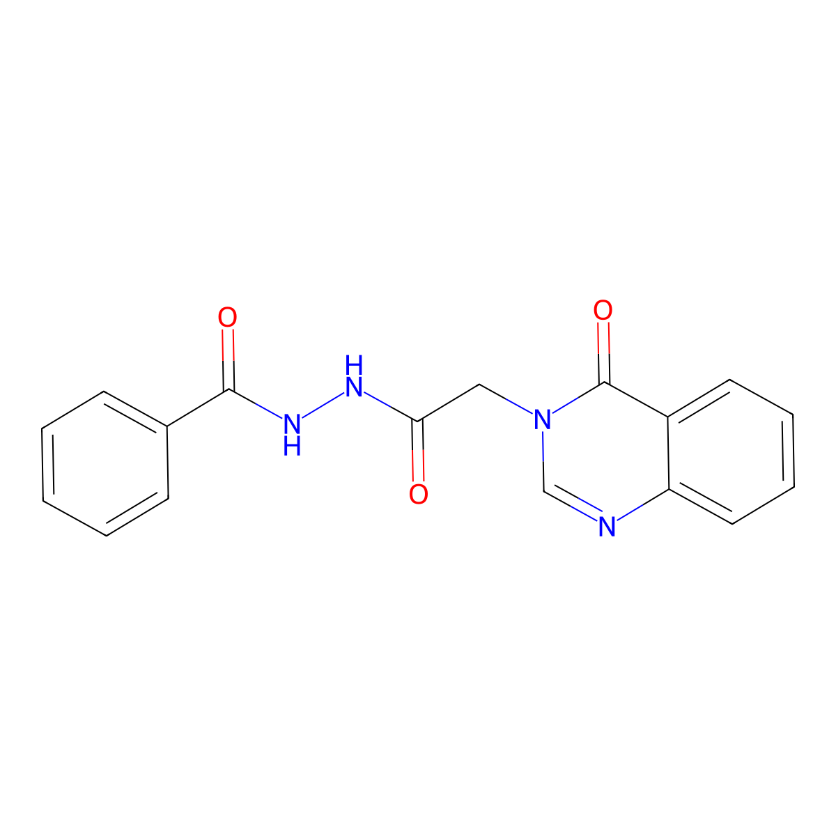 N'-[2-(4-oxoquinazolin-3-yl)acetyl]benzohydrazide molecular structure, CAS 67305-44-6