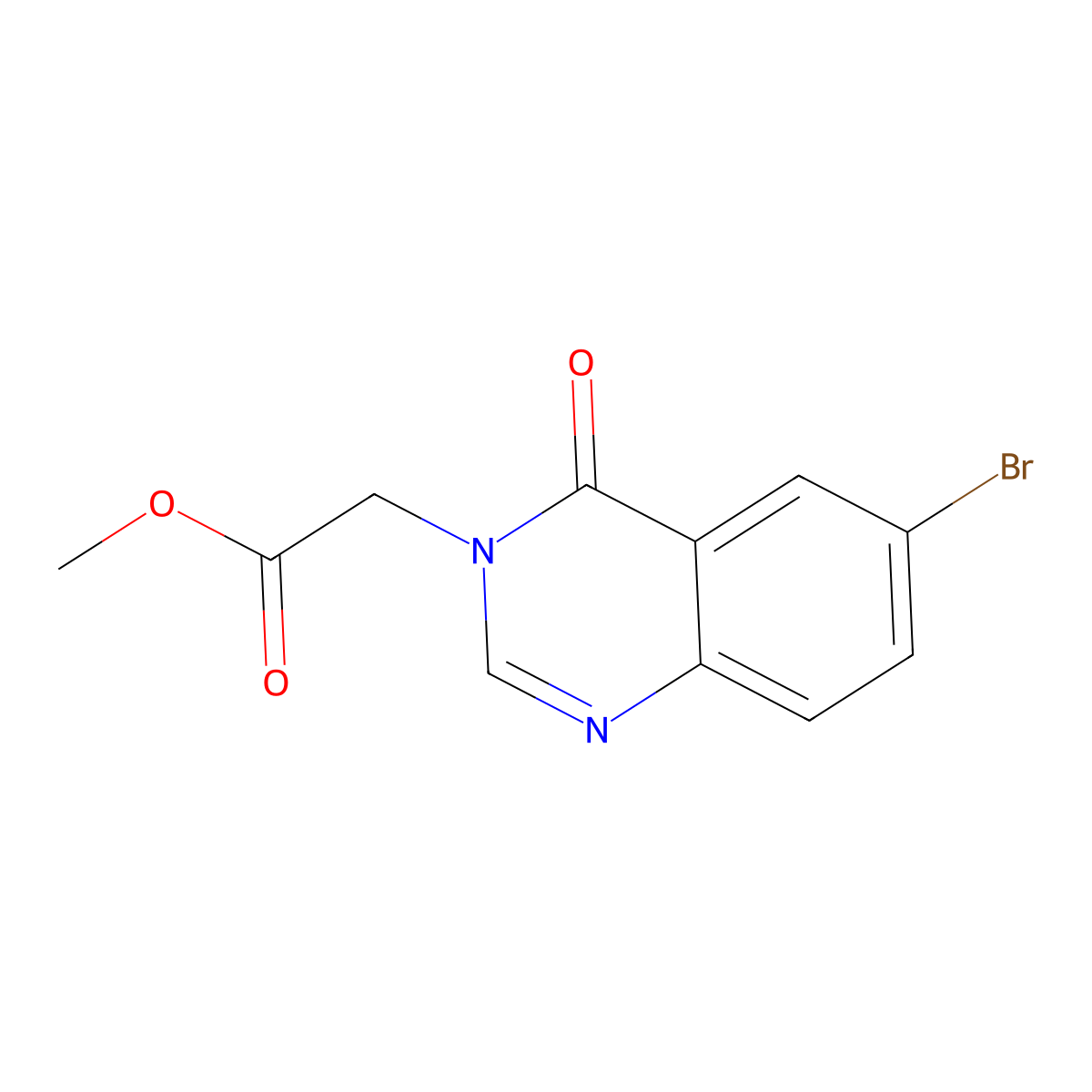 methyl 2-(6-bromo-4-oxoquinazolin-3(4H)-yl)acetate molecular structure, CAS 67305-45-7