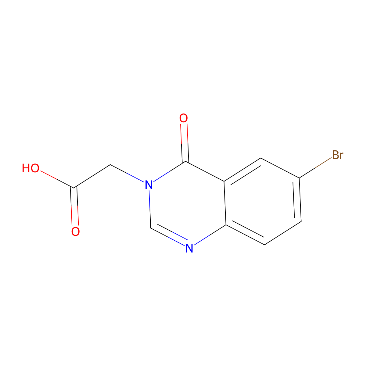 2-(6-Bromo-4-oxo-3,4-dihydroquinazolin-3-yl)acetic acid molecular structure, CAS 67305-46-8