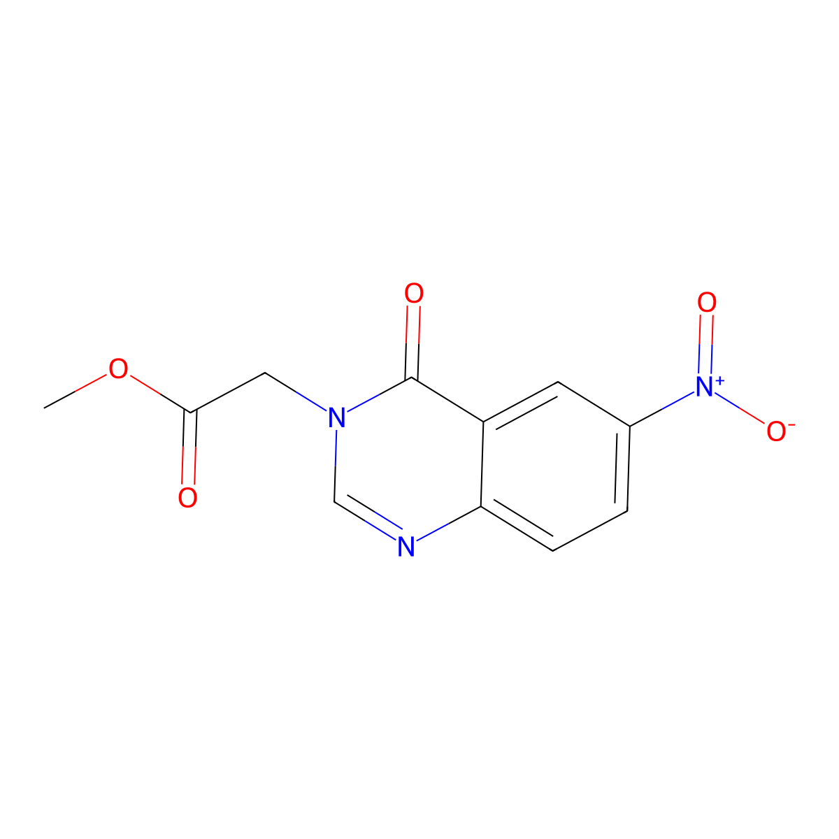 Methyl 2-(6-nitro-4-oxo-3,4-dihydroquinazolin-3-yl)acetate molecular structure, CAS 67305-50-4