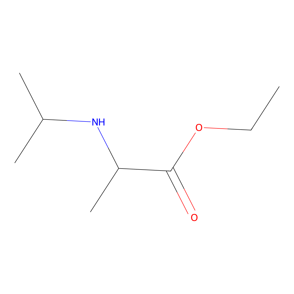 Ethyl 2-[(propan-2-yl)amino]propanoate molecular structure, CAS 67309-81-3