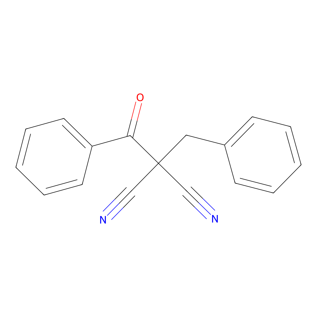 2-Benzoyl-2-benzylmalononitrile molecular structure, CAS 6731-55-1