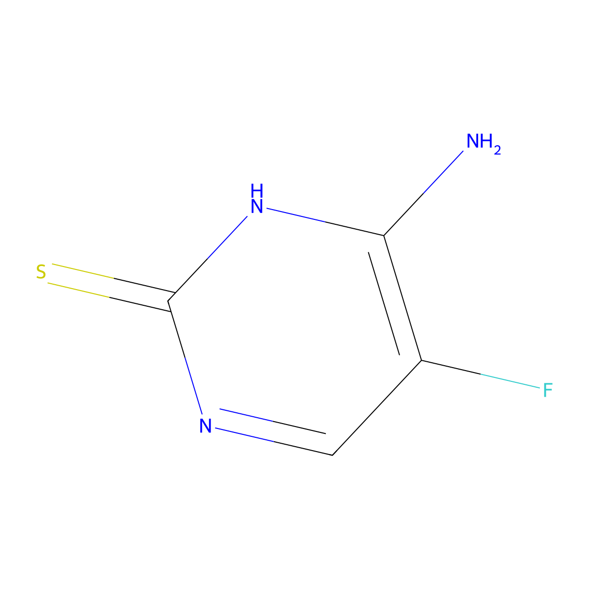 6-Amino-5-fluoro-2(1H)-pyrimidinethione molecular structure, CAS 67316-49-8